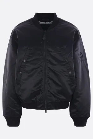 Logogram padded bomber jacket in nylon
