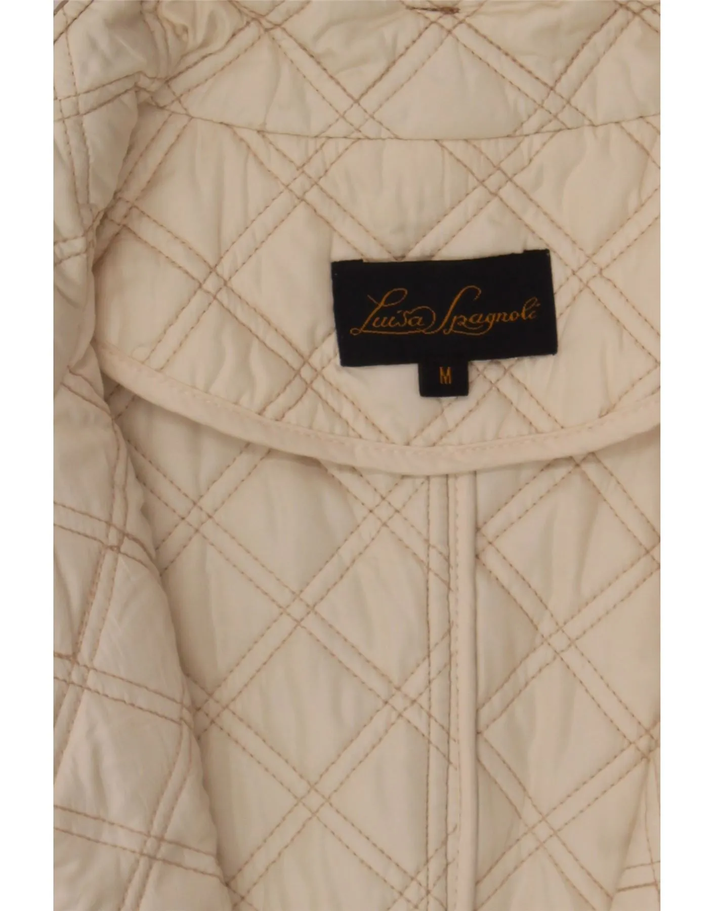 LUISA SPAGNOLI Womens Quilted Jacket UK 14 Medium Brown Polyester