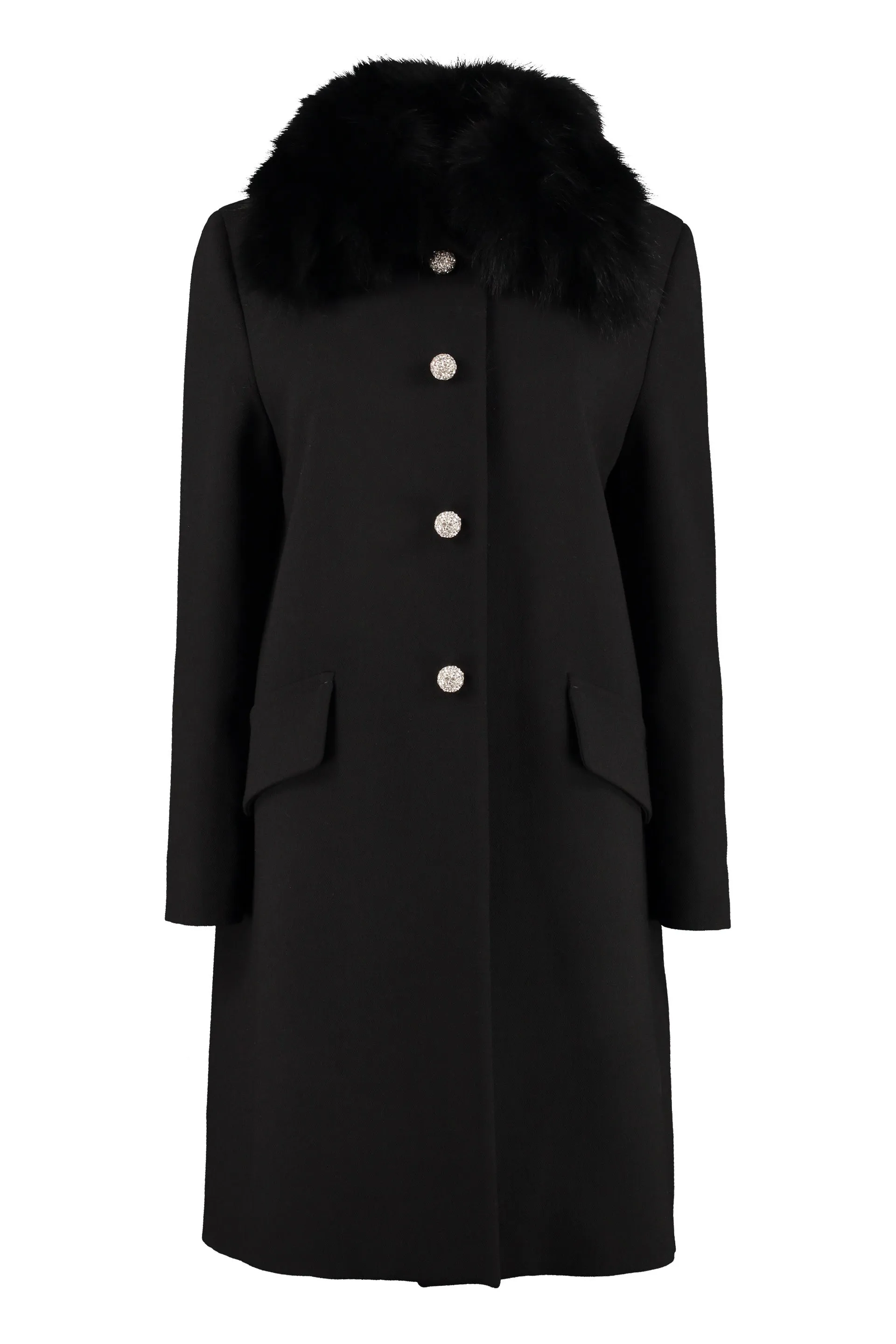 Miu Miu Single Breasted Crepe Coat