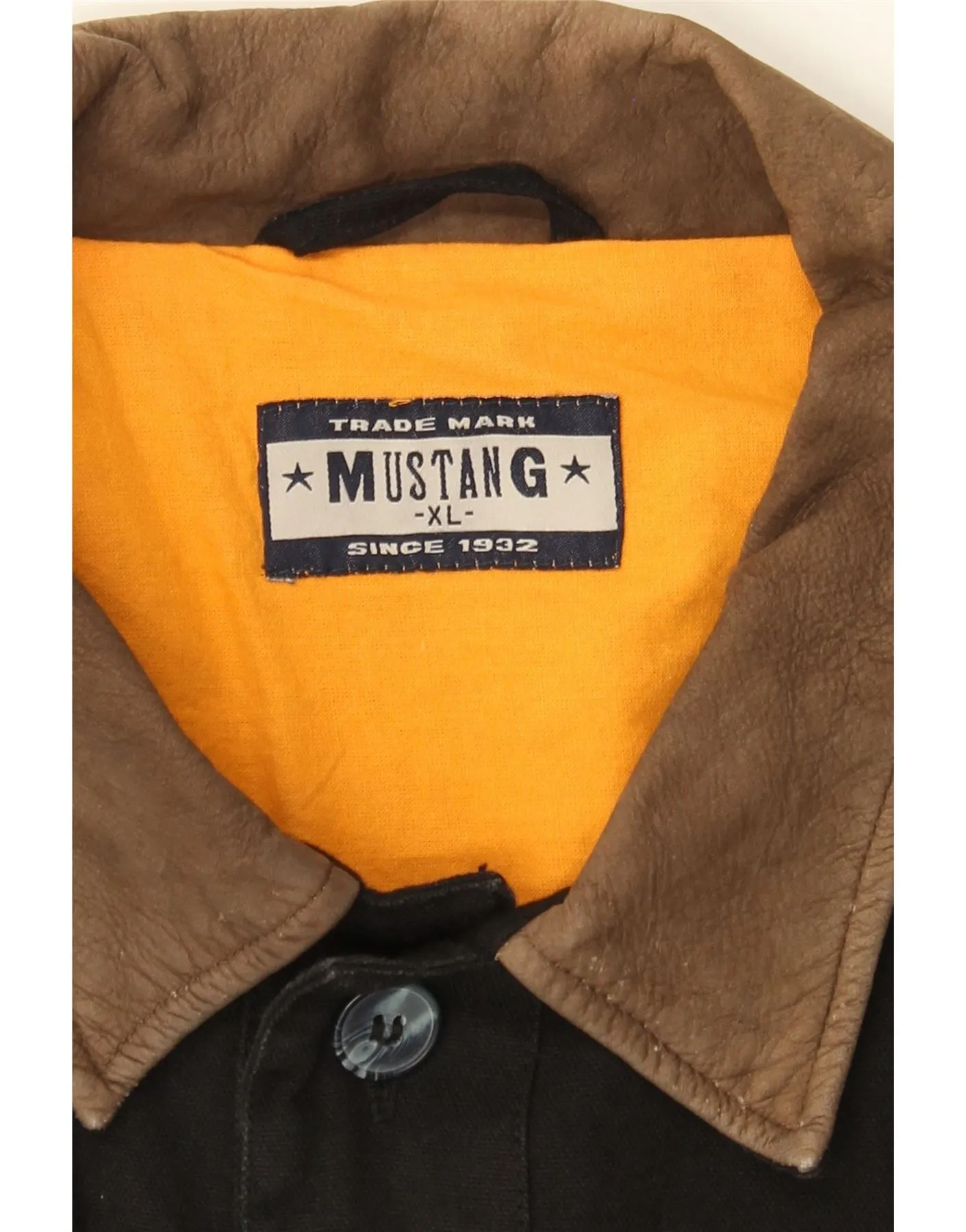 MUSTANG Mens Bomber Jacket UK 42 XL Black Cotton