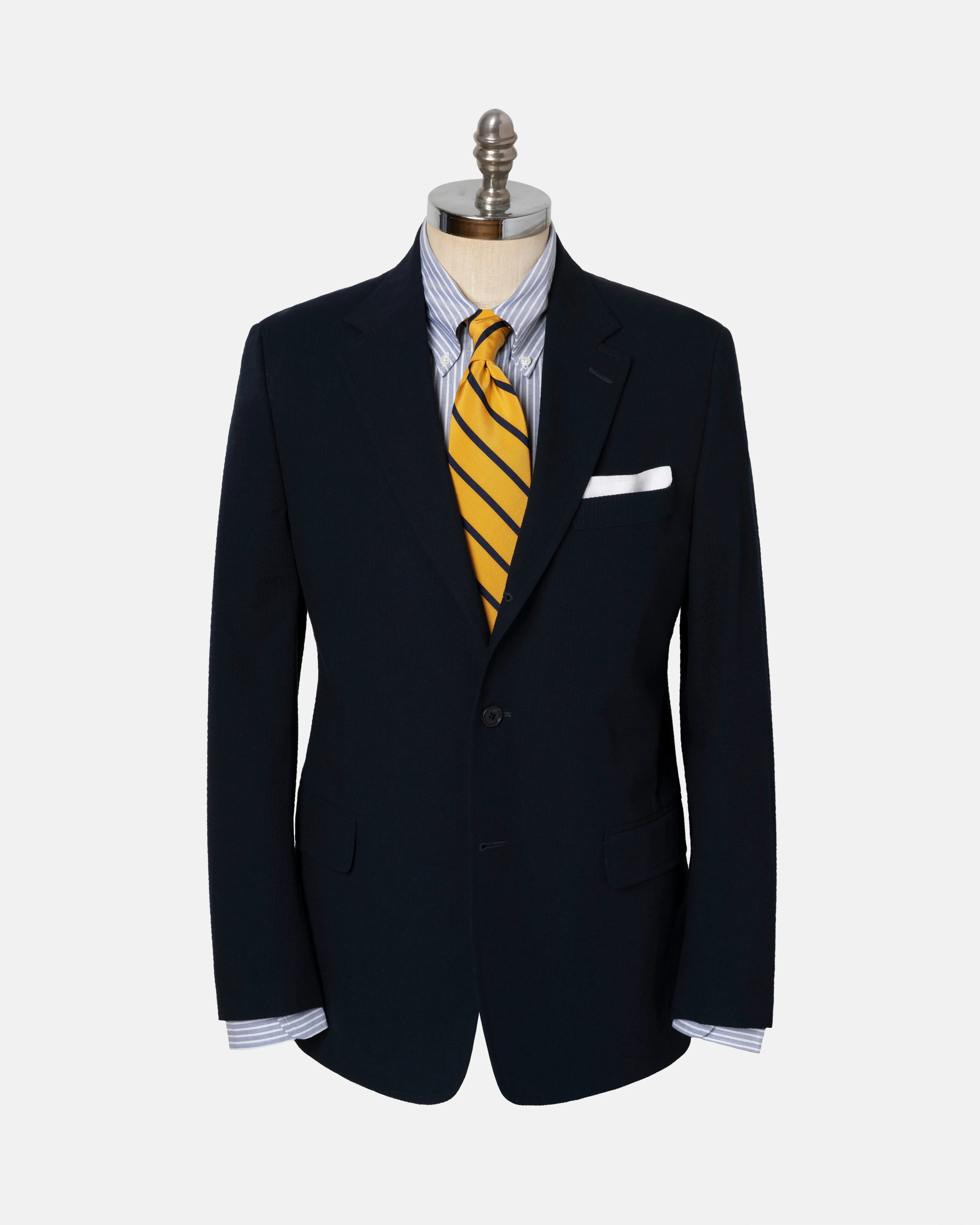 NAVY COTTON SEERSUCKER SPORT COAT -  MTO