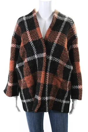 (nude) Womens Orange Plaid Jacket Orange