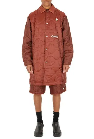 OAMC Logo Embroidered Buttoned Quilted Coat