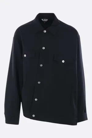 oversized asymmetrical jacket in gabardine