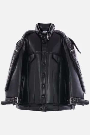 oversized jacket in faux leather