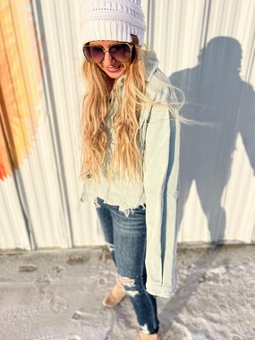 Pale Sage Cropped Corduroy Jacket - POL Preorder