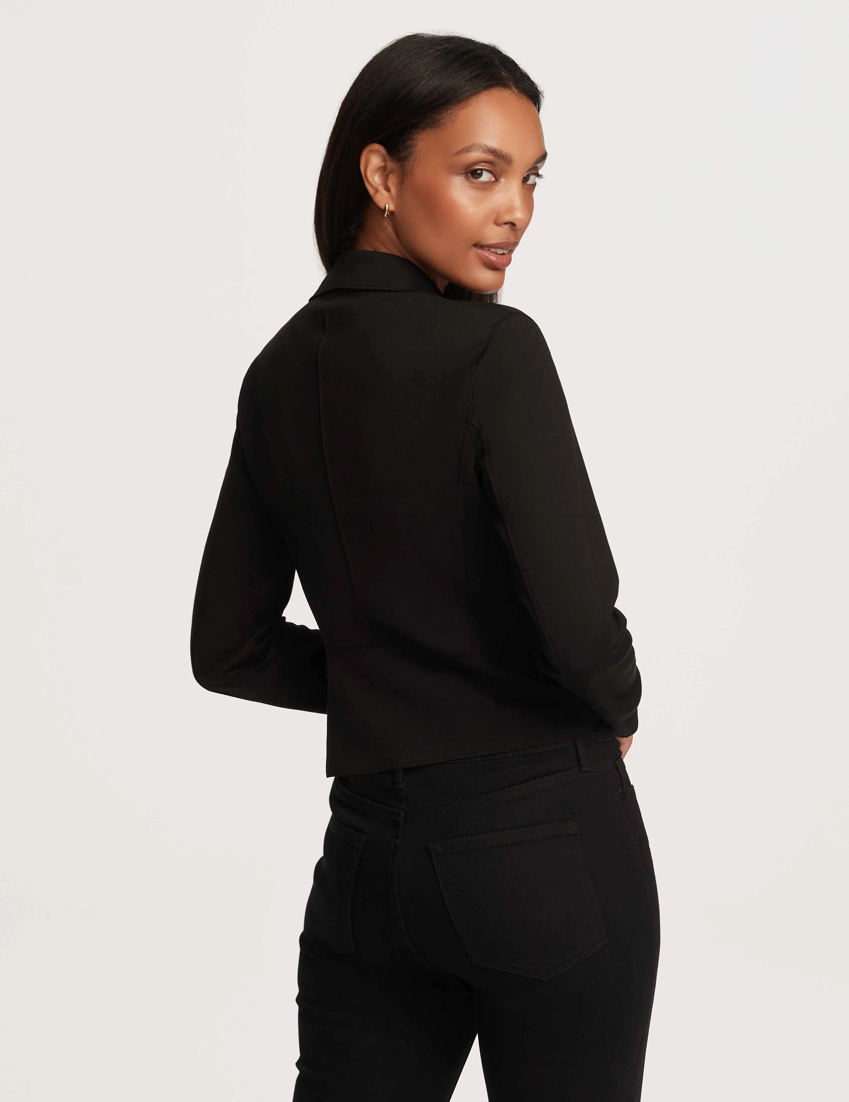 Petite Moto Jacket With Patch Pockets- Sale