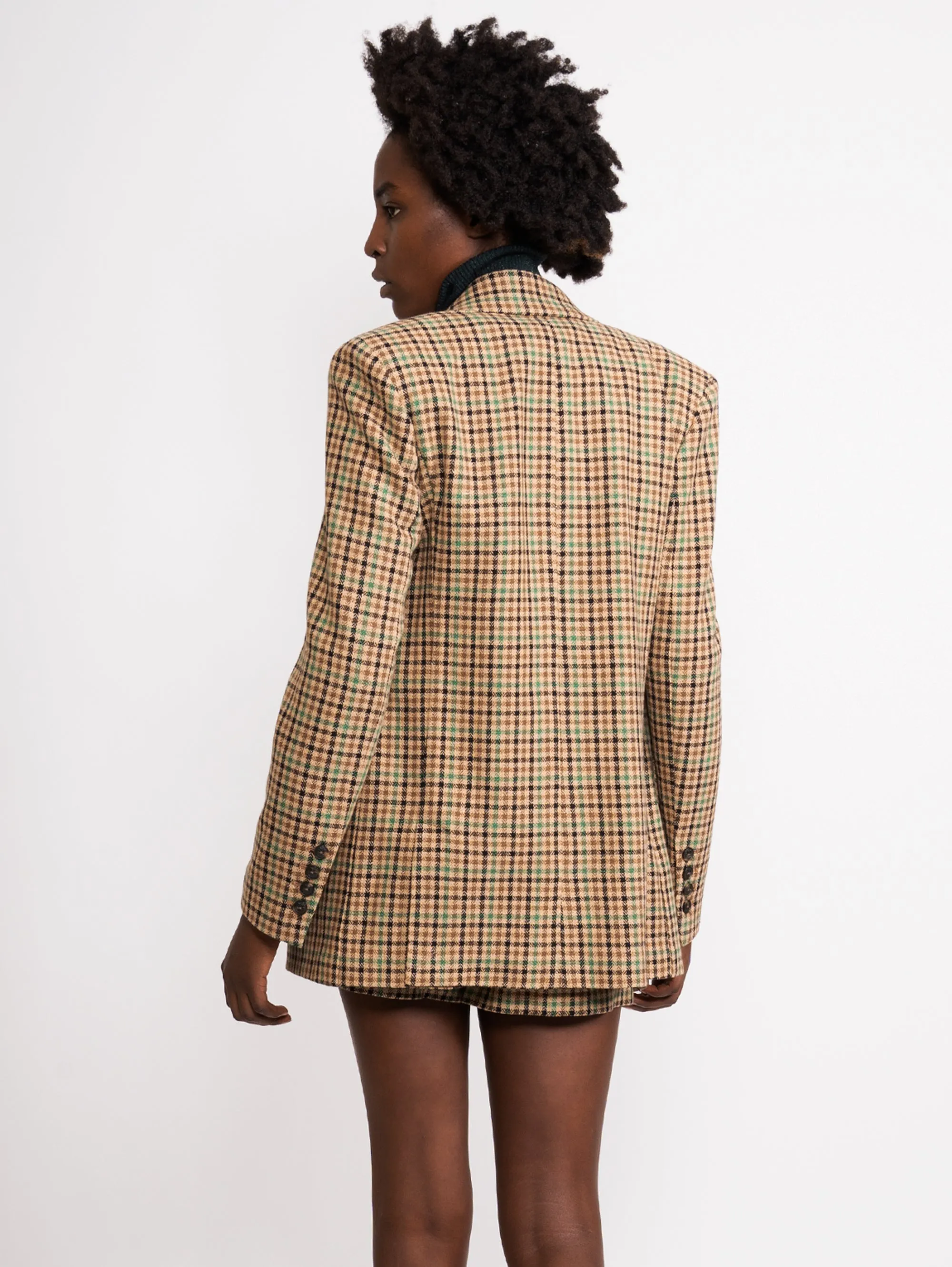Pied de Poule Blazer Camel / Green