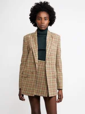 Pied de Poule Blazer Camel / Green