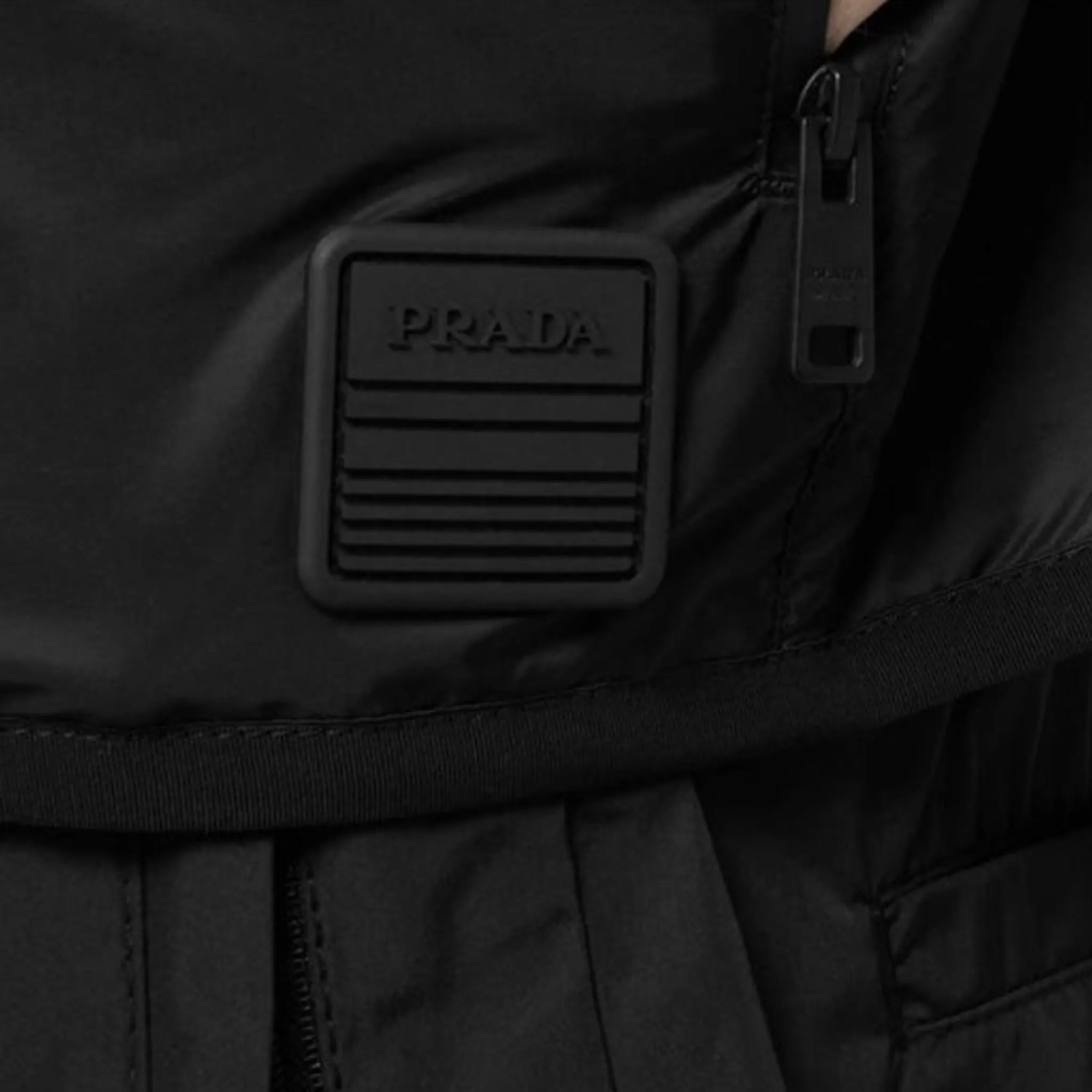 Prada Black Nylon Concealed Hood Jacket