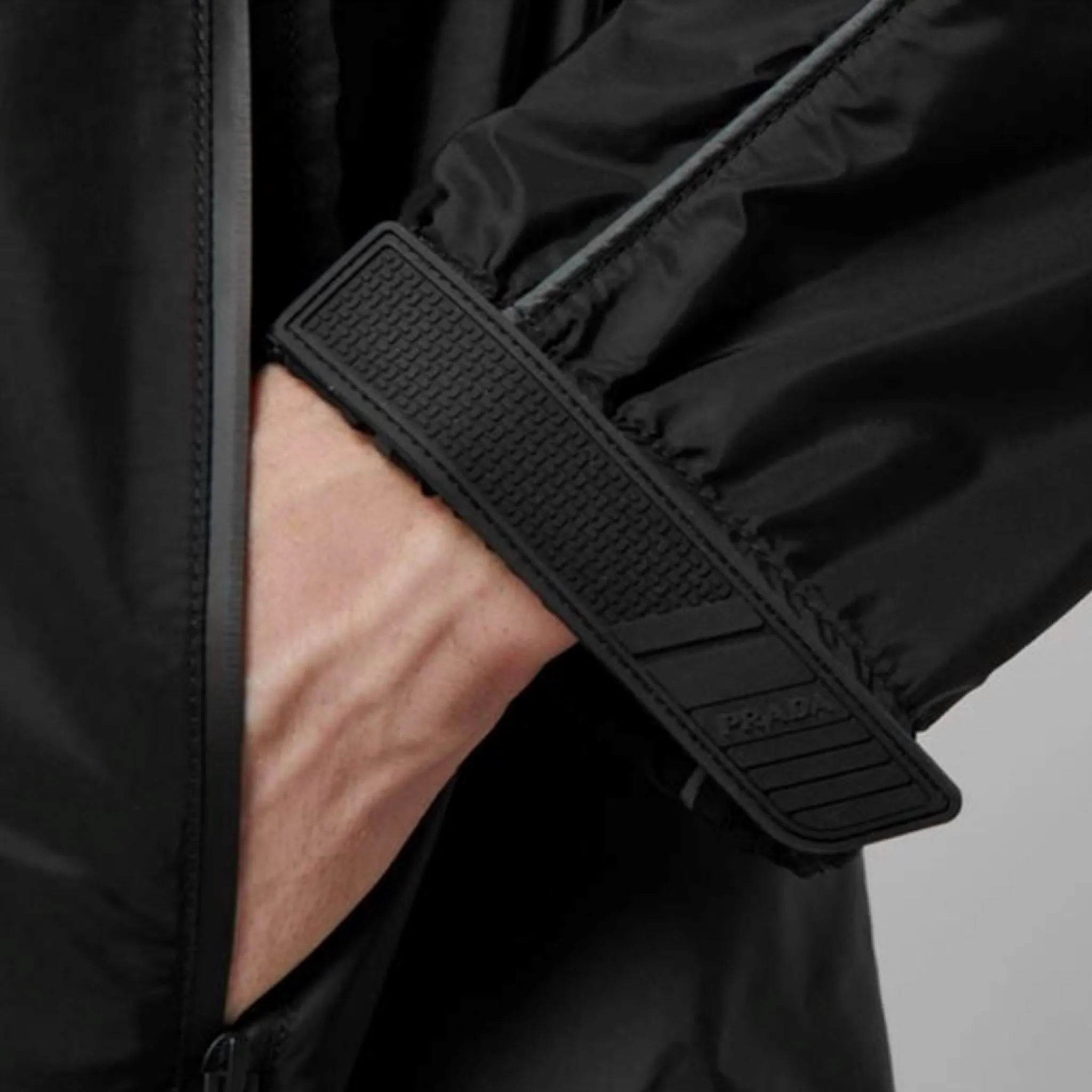 Prada Black Nylon Concealed Hood Jacket