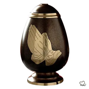 Praying Hands Religious Brass Cremation Urn