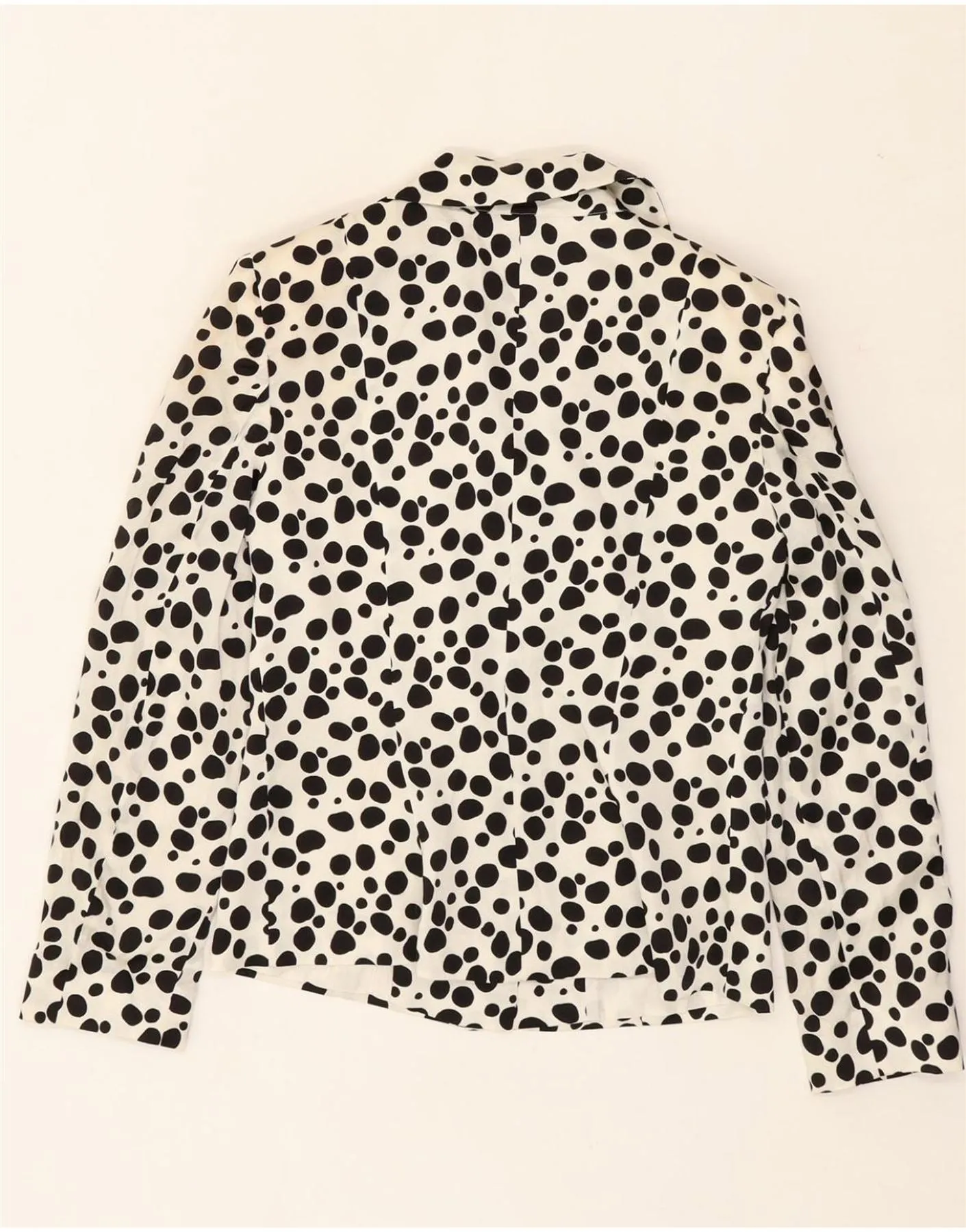 PRIVILEGIO Womens 3 Button Blazer Jacket IT 42 Medium White Spotted