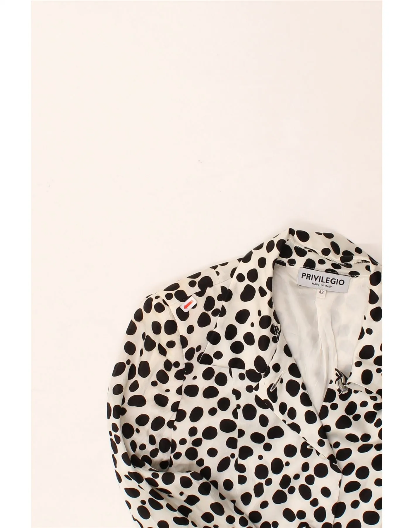 PRIVILEGIO Womens 3 Button Blazer Jacket IT 42 Medium White Spotted