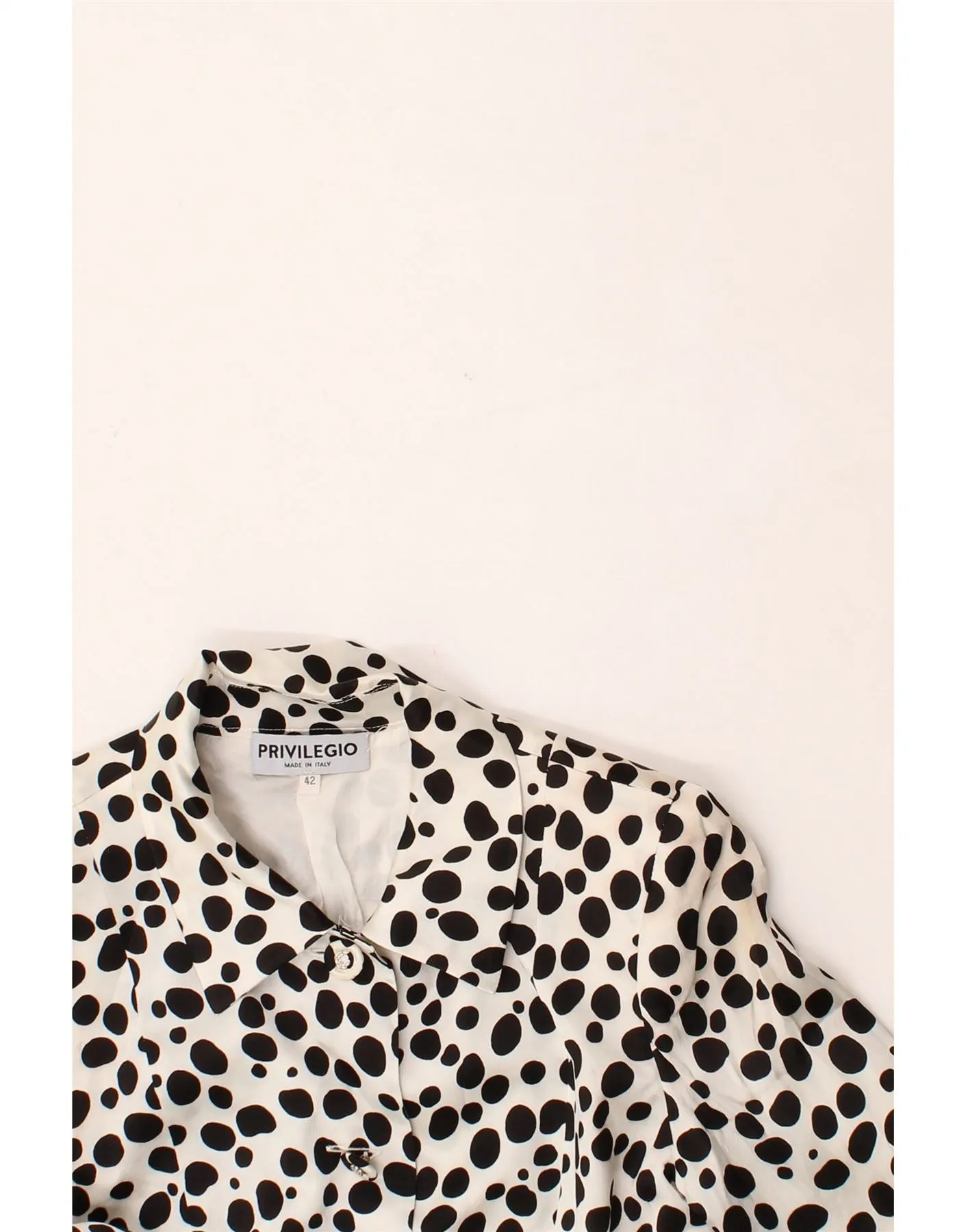 PRIVILEGIO Womens 3 Button Blazer Jacket IT 42 Medium White Spotted
