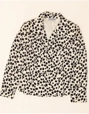 PRIVILEGIO Womens 3 Button Blazer Jacket IT 42 Medium White Spotted