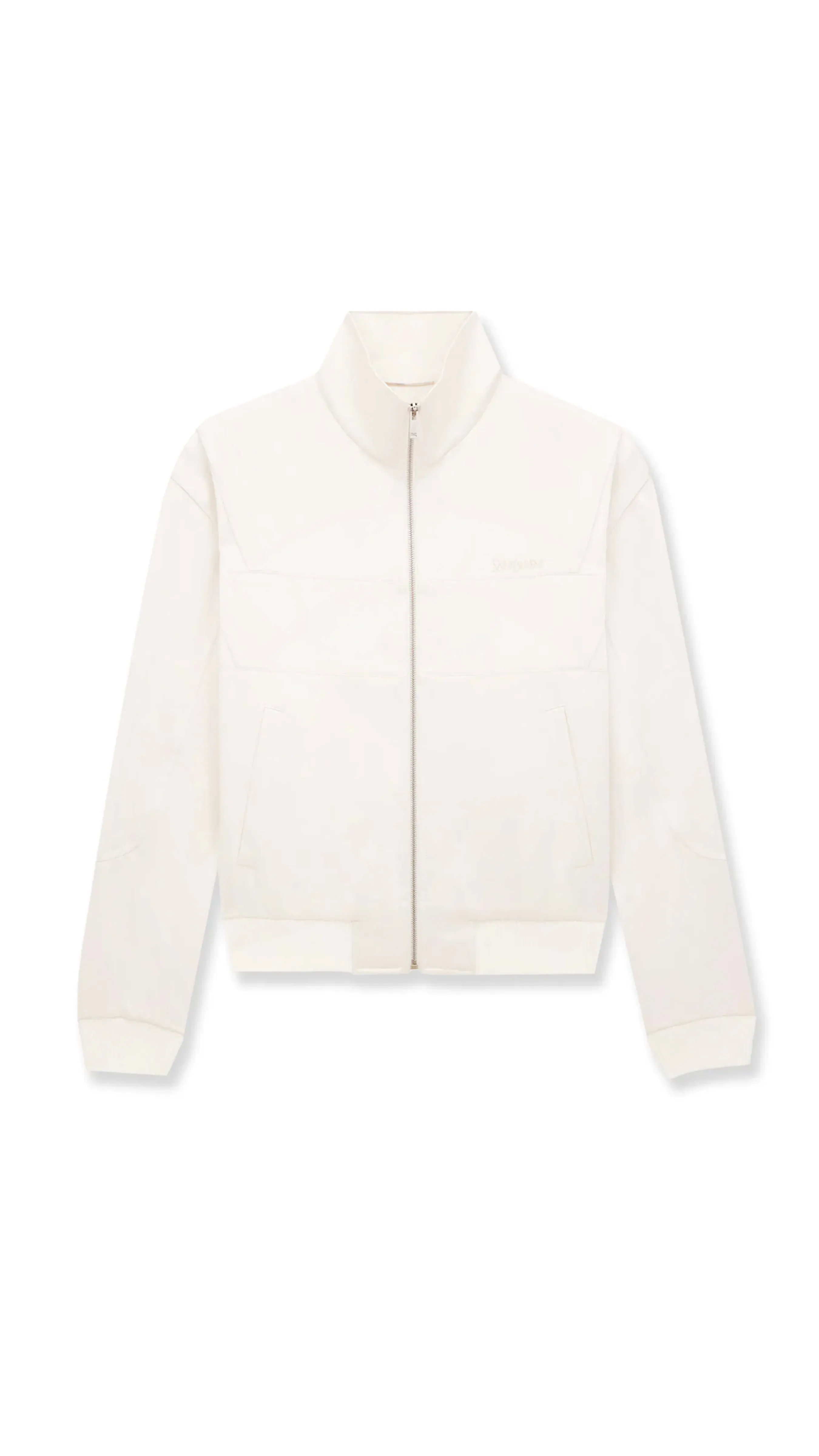 Satin Jacket With Saint Laurent Embroidery - White