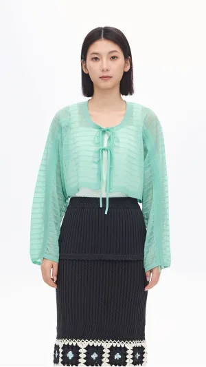 See-through Checker Cardigan