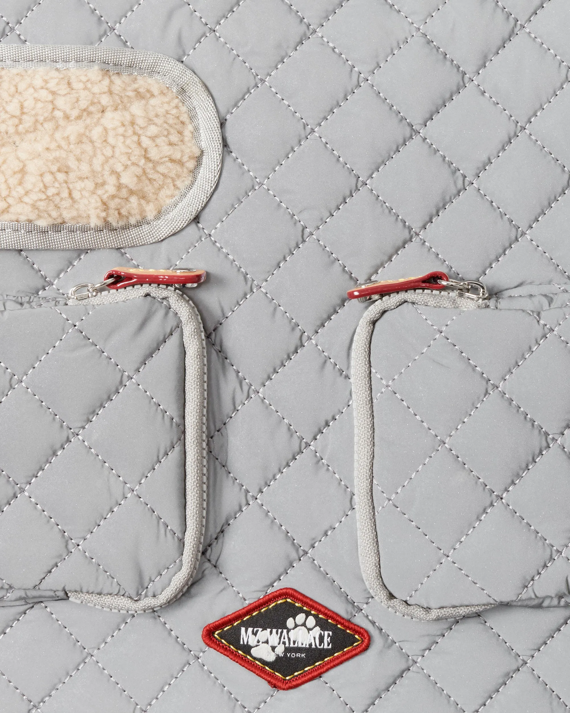 Silver Refelctive/Tan Sherpa Small MZW Dog Coat