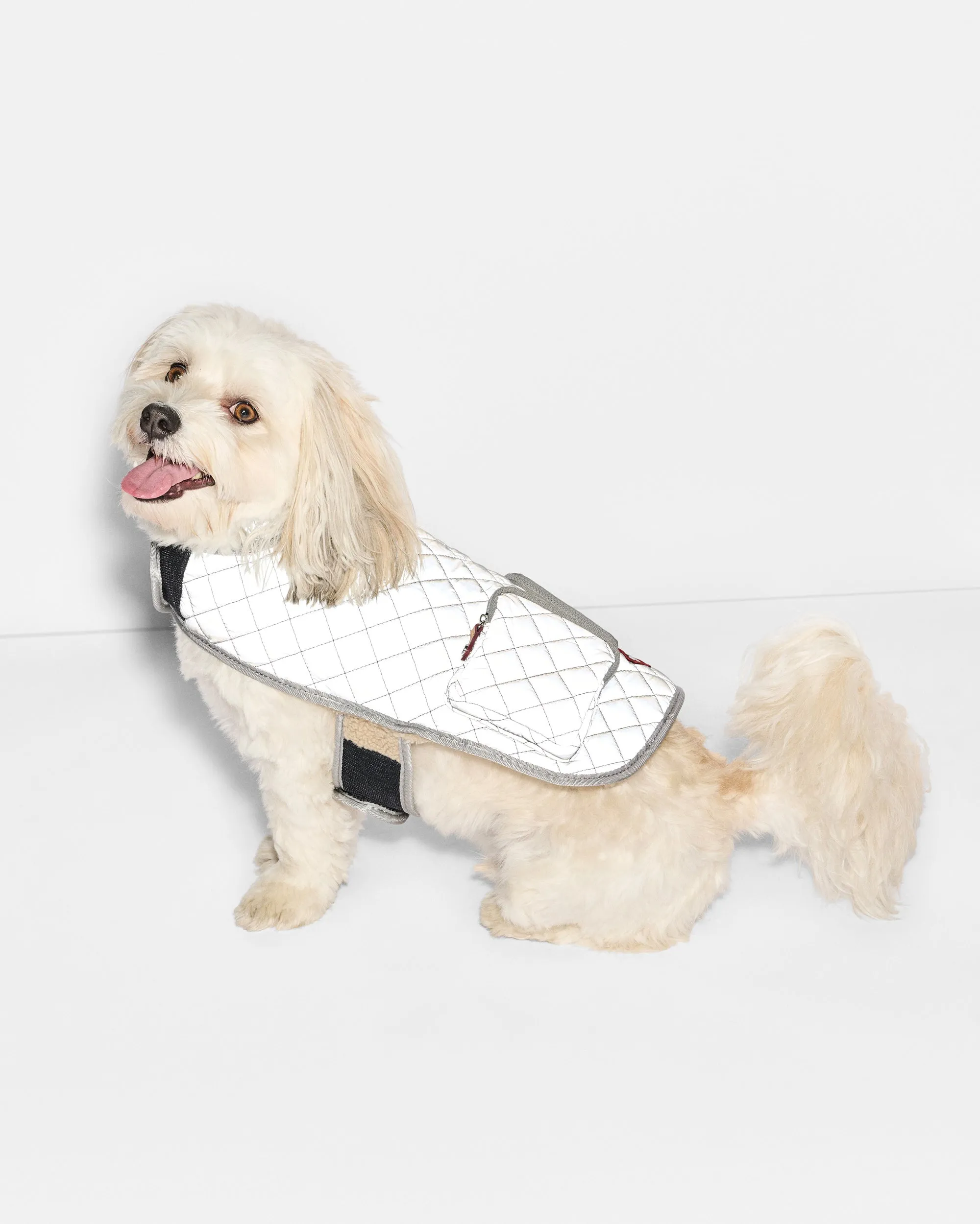 Silver Refelctive/Tan Sherpa Small MZW Dog Coat