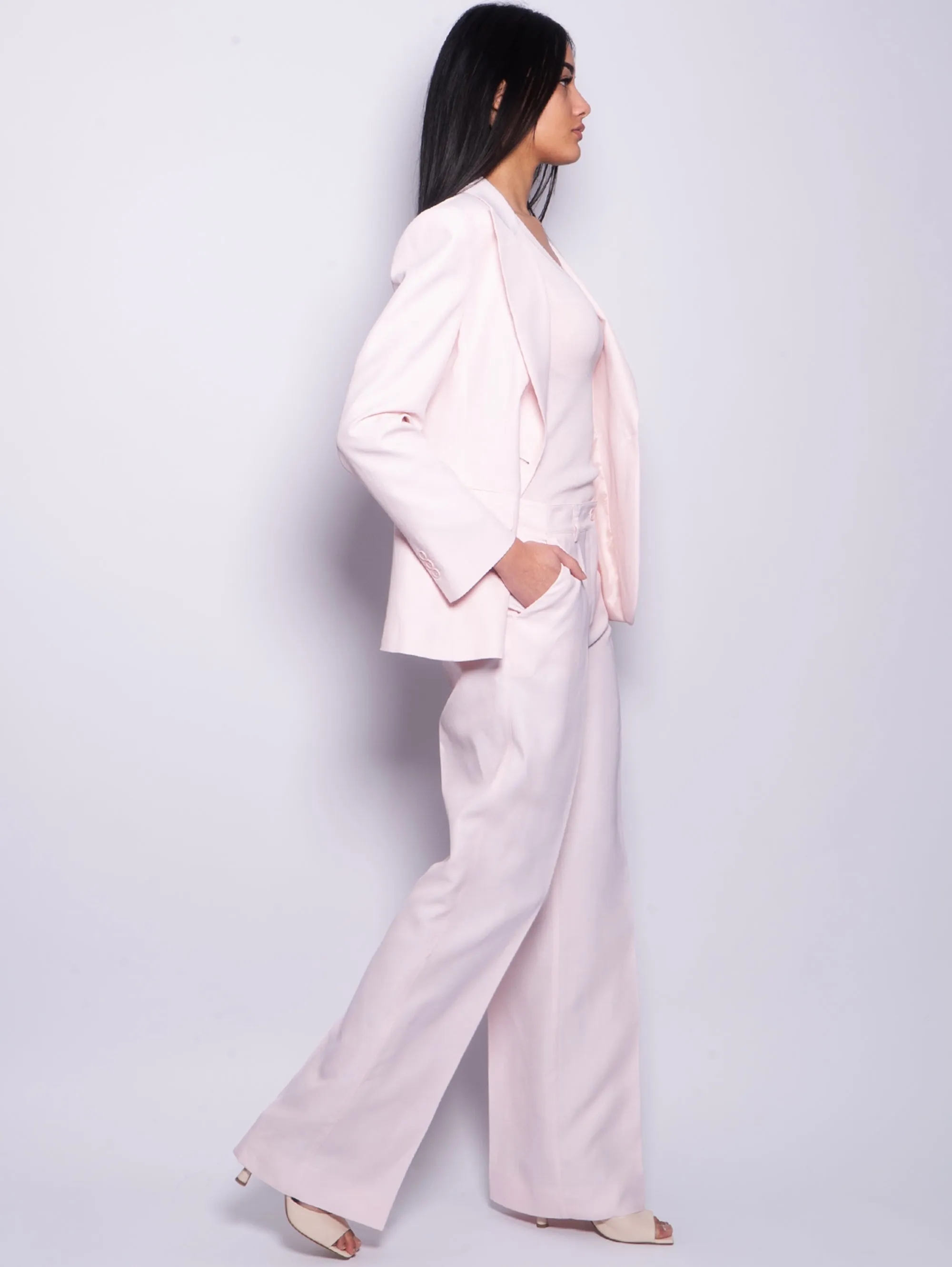 Single-breasted Blazer with Pesco Flower Peak Lapels