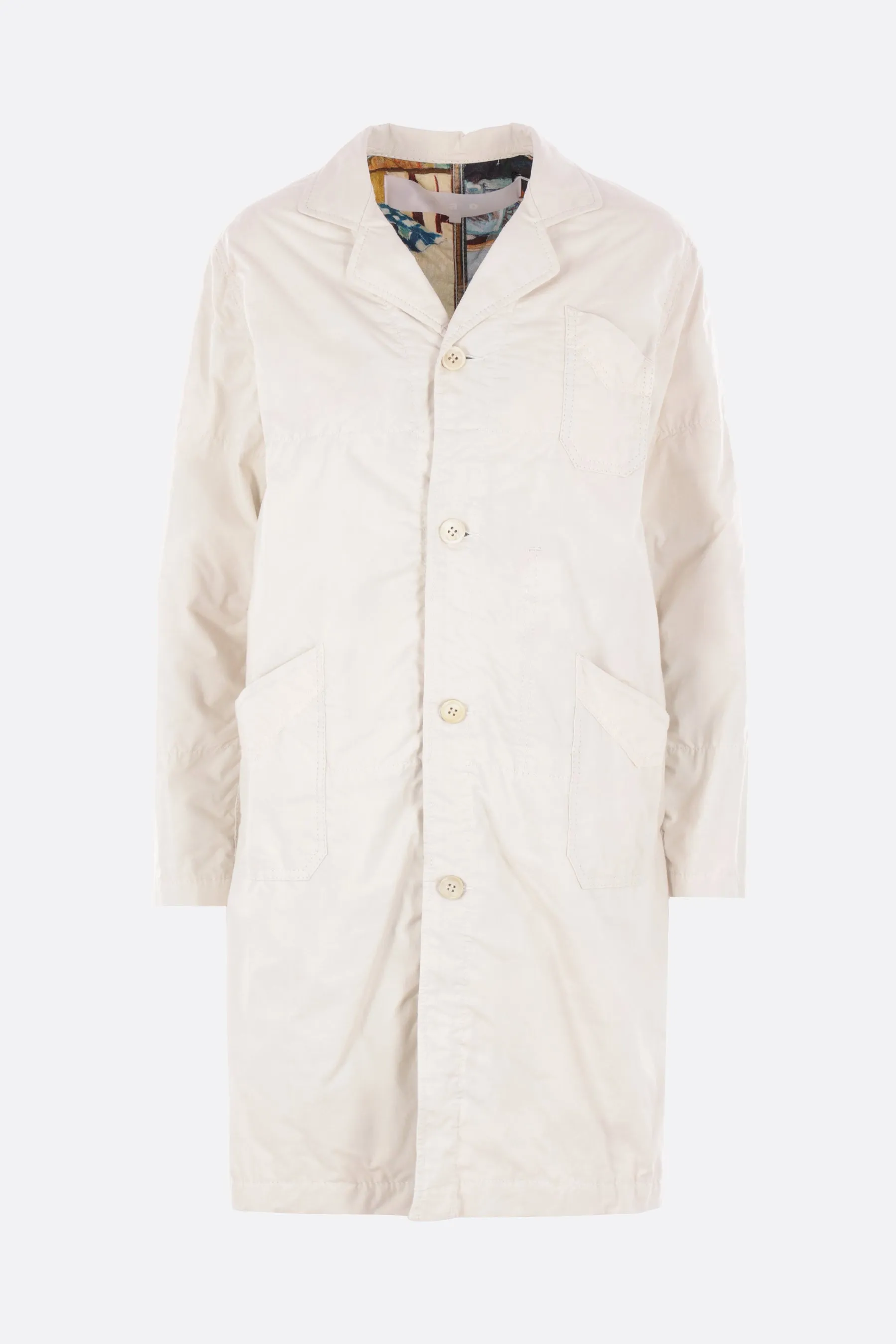 single-breasted coat in cotton