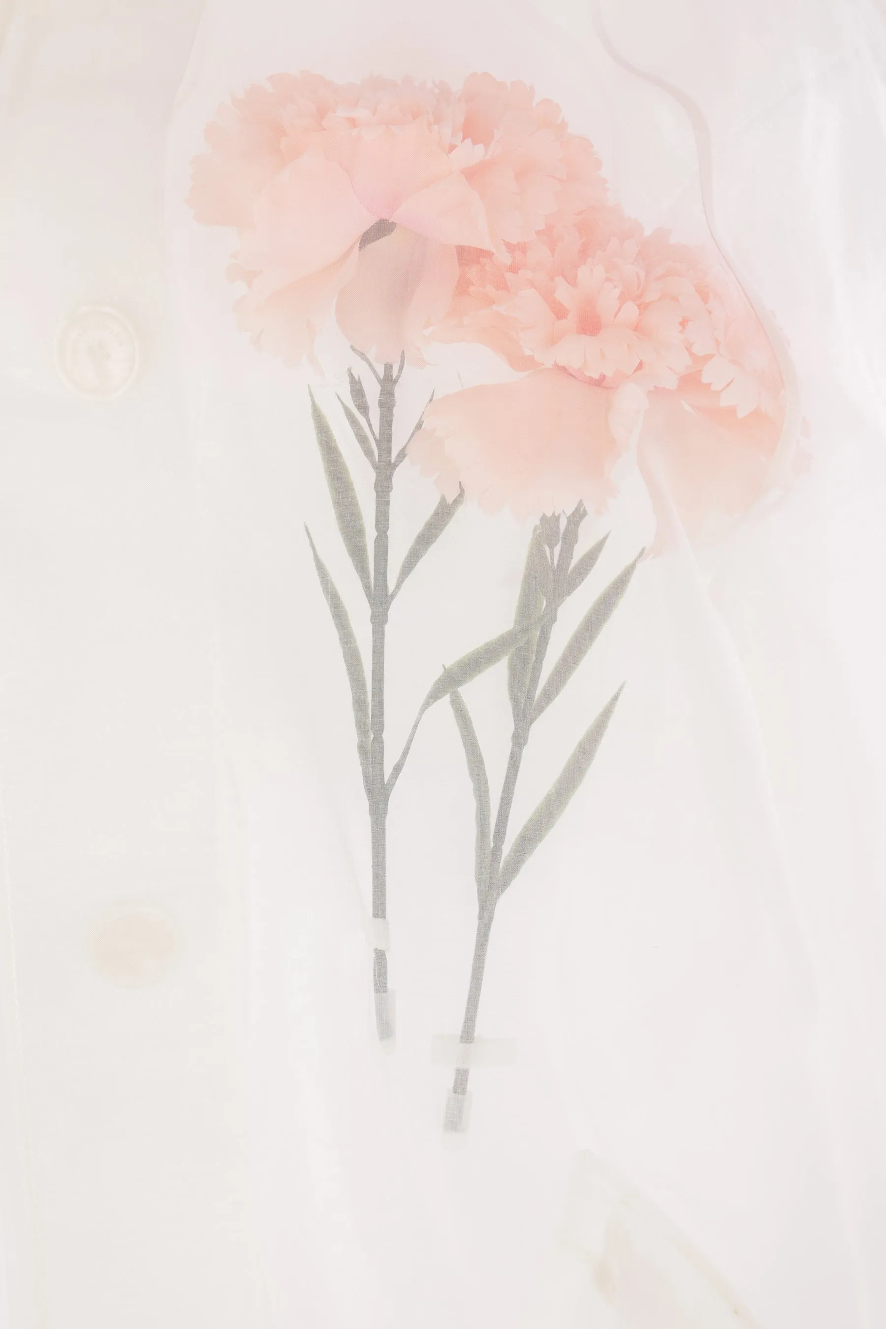 single-breasted coat in organza with flowers