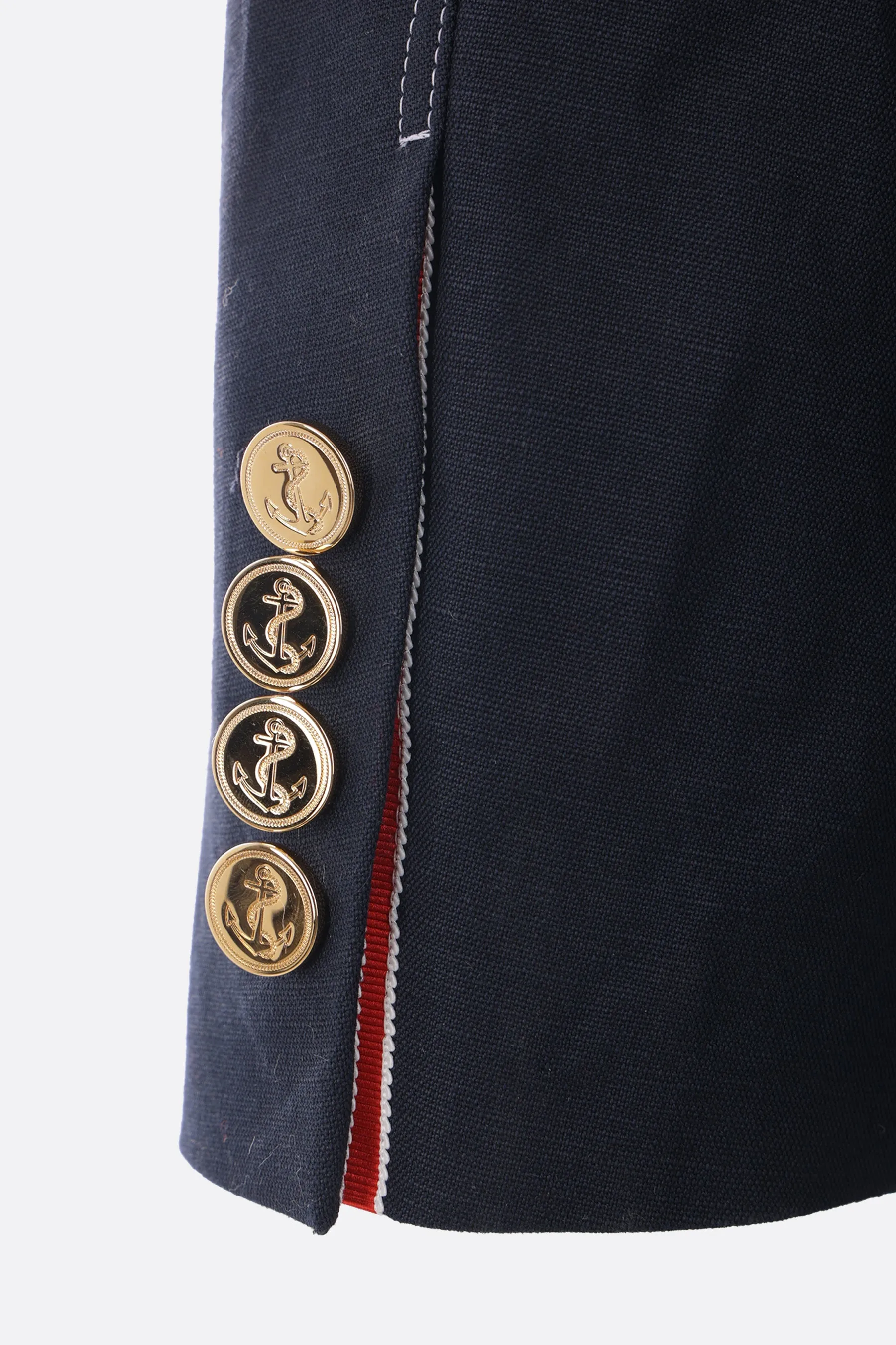 single-breasted jacket in cotton and linen