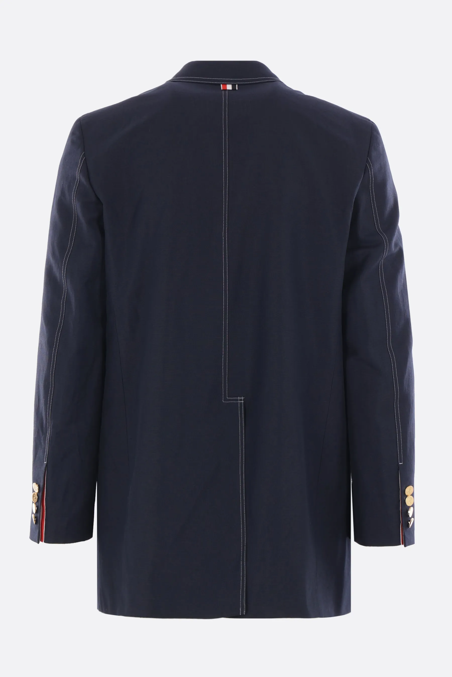 single-breasted jacket in cotton and linen