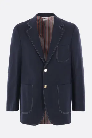 single-breasted jacket in cotton and linen
