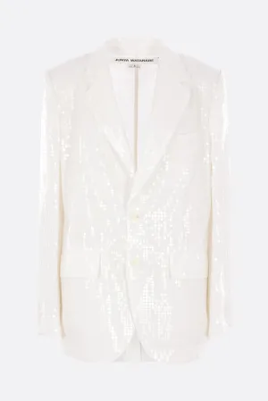 single-breasted jacket in sequinned satin