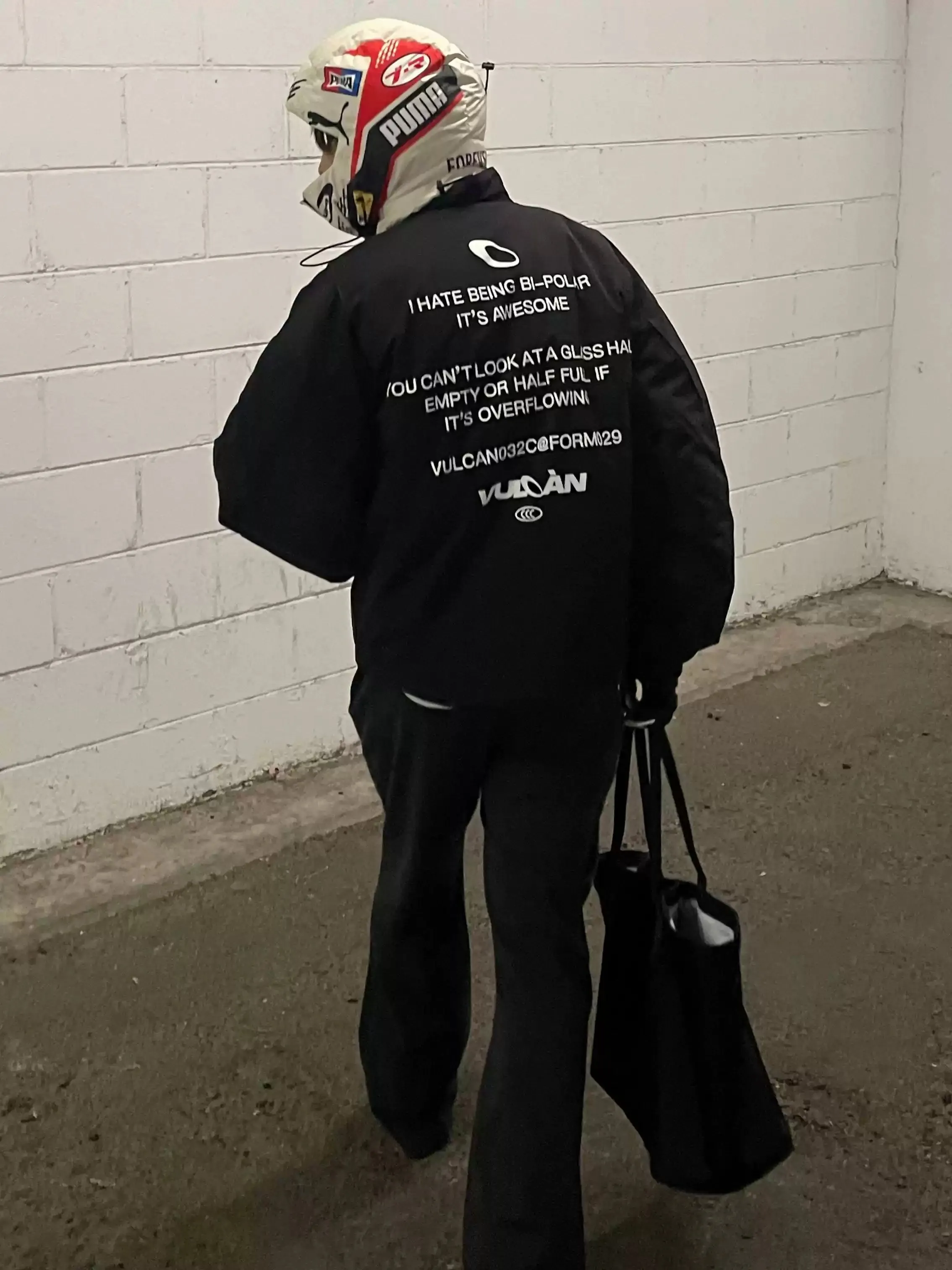 Slogan cotton padded jacket