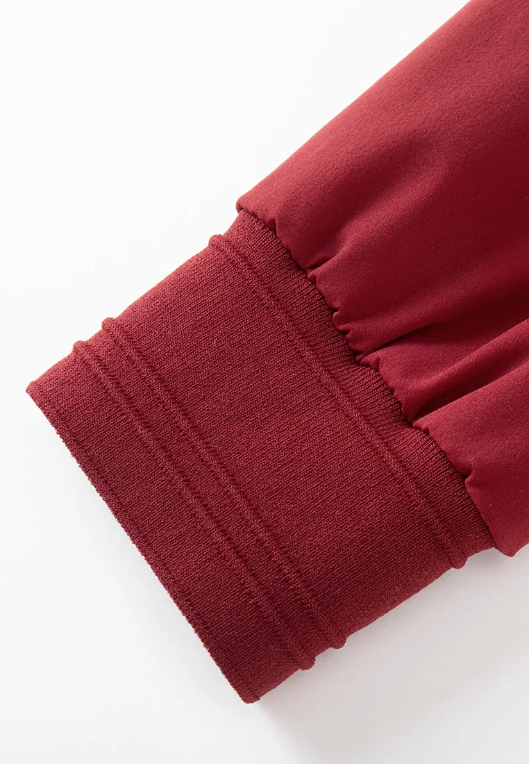 Stand Collar Stripe-detail Ribbed Track Jacket