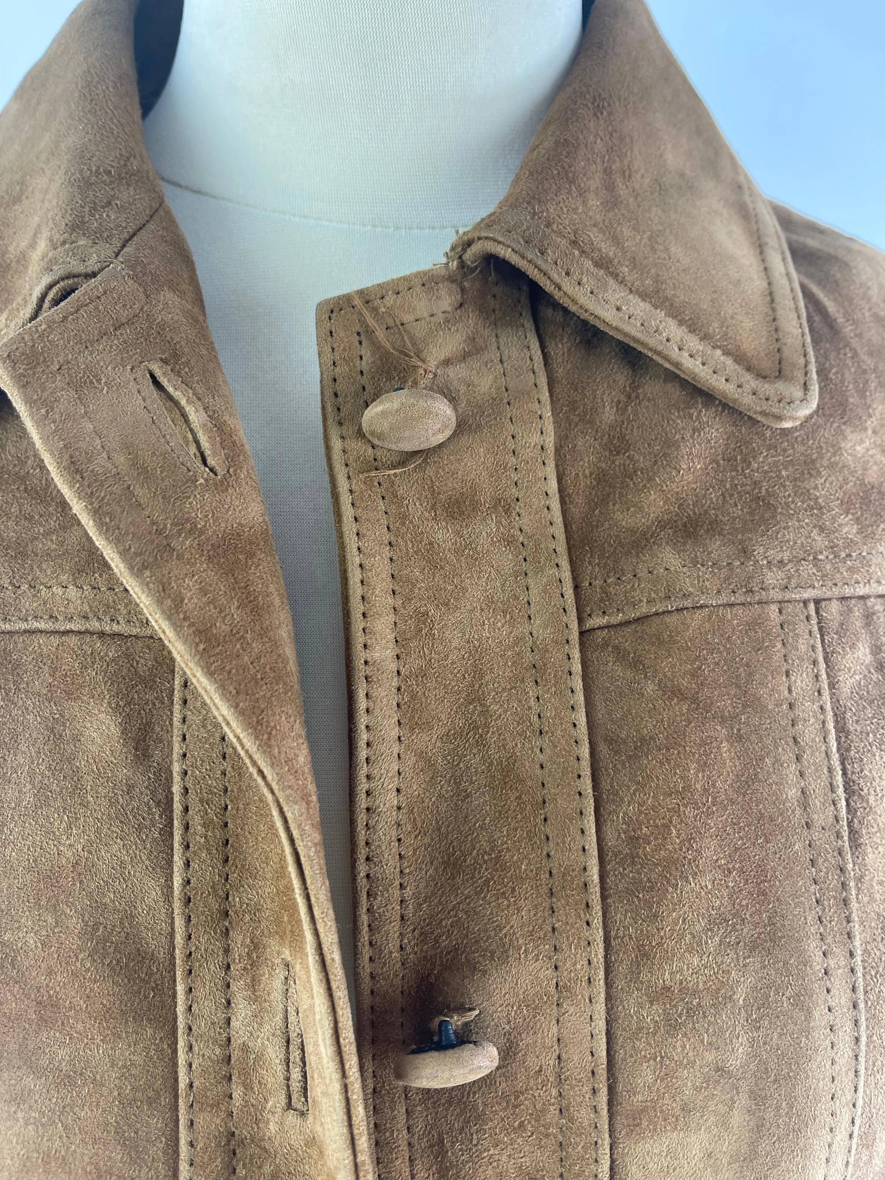 Stefanel Tan Suede Jacket - Size X-Large