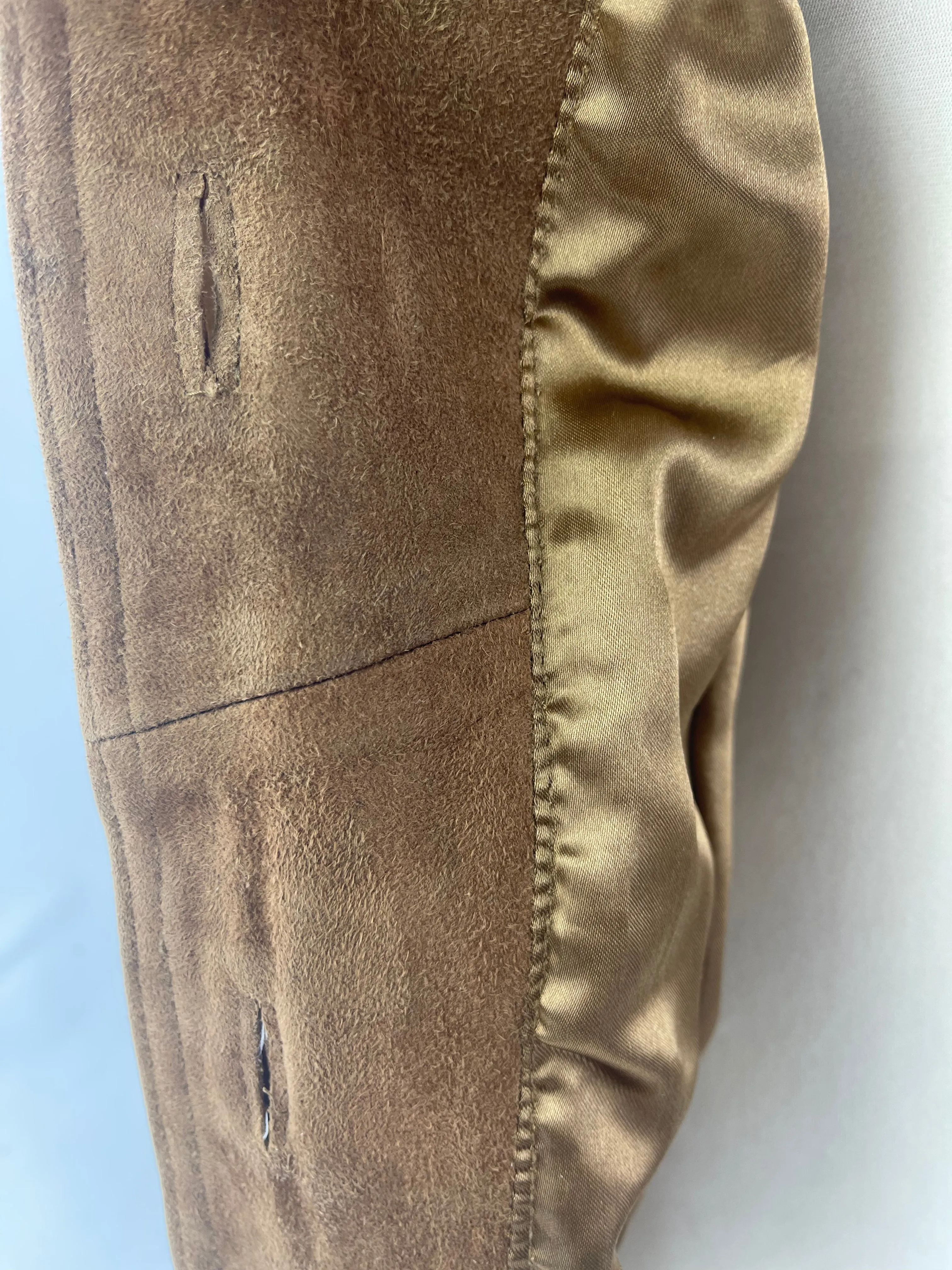 Stefanel Tan Suede Jacket - Size X-Large