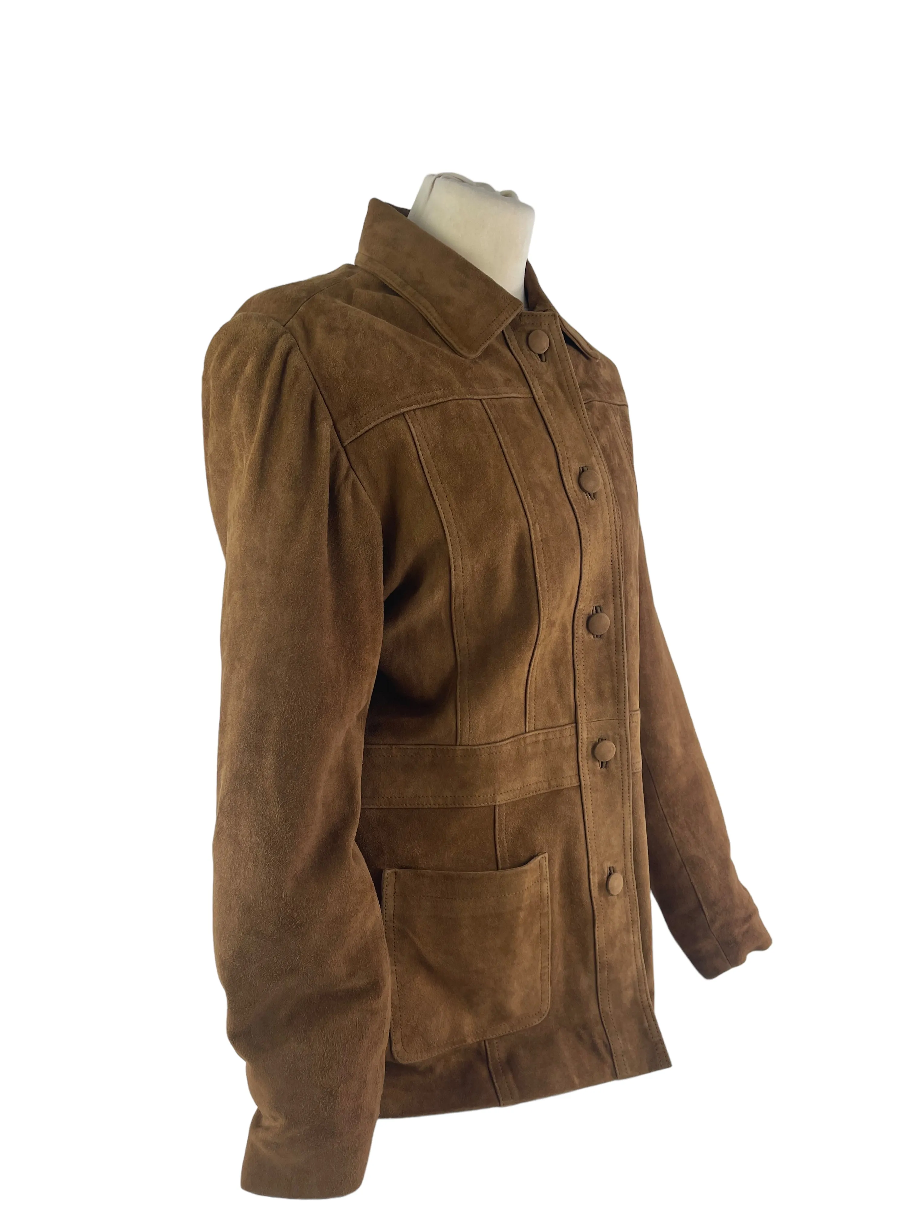 Stefanel Tan Suede Jacket - Size X-Large
