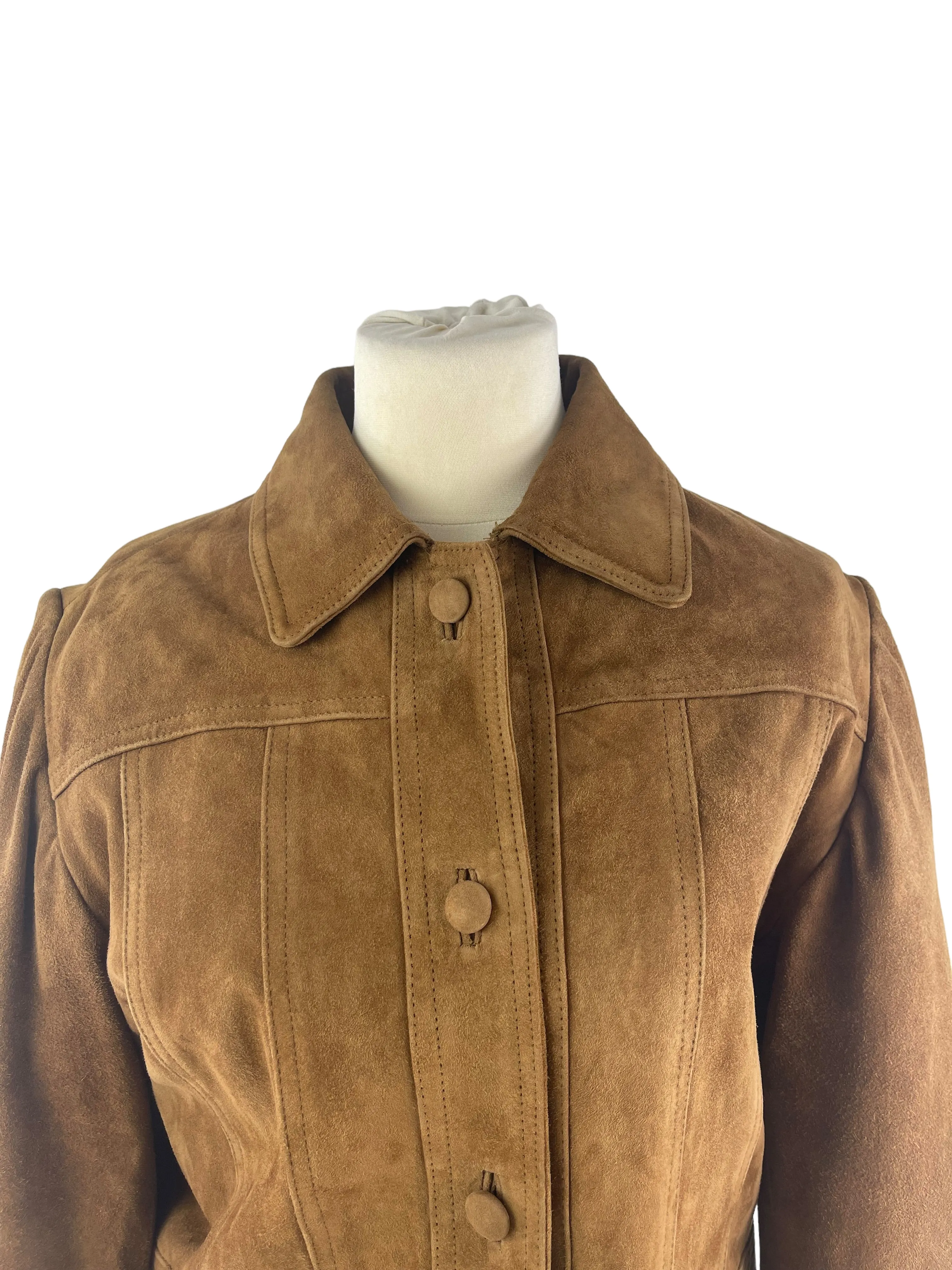 Stefanel Tan Suede Jacket - Size X-Large