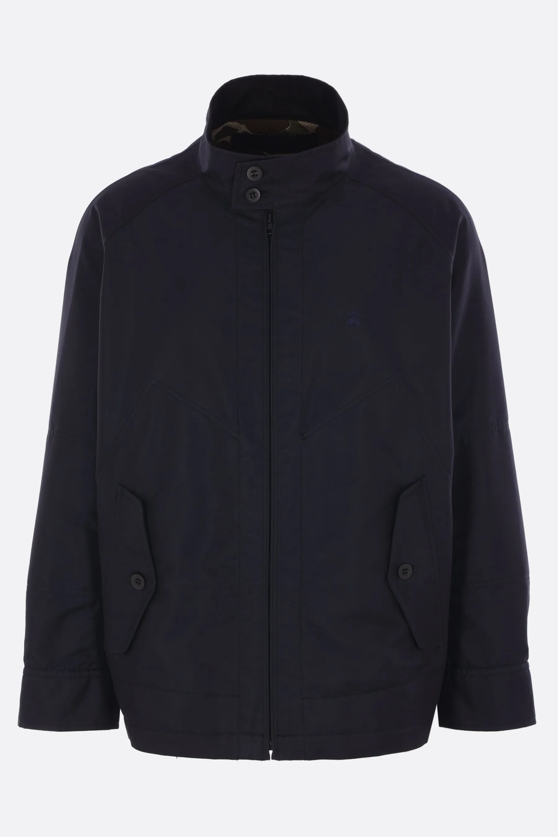 technical cotton jacket with embroidery