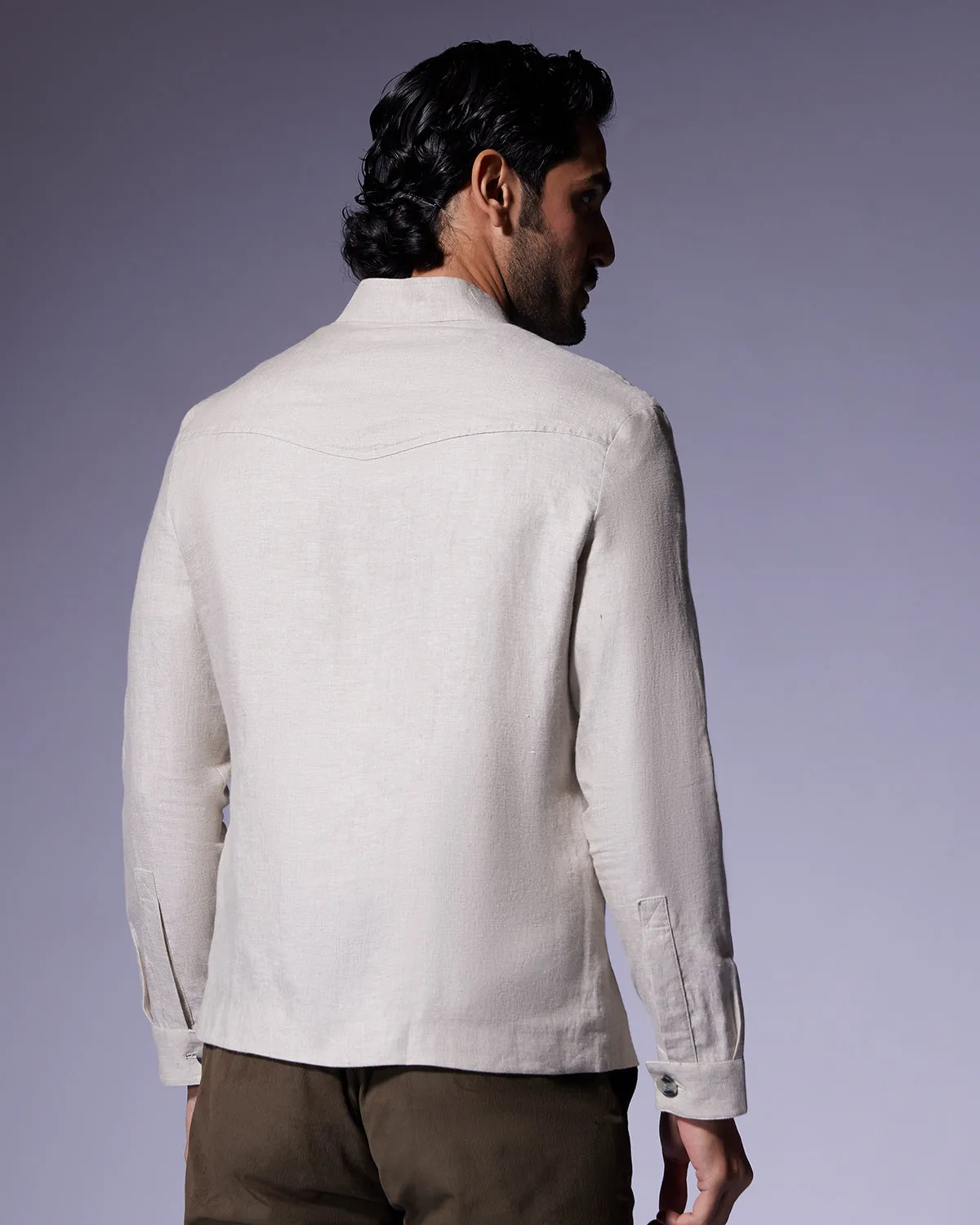 The Solaris Linen Jacket - Beige