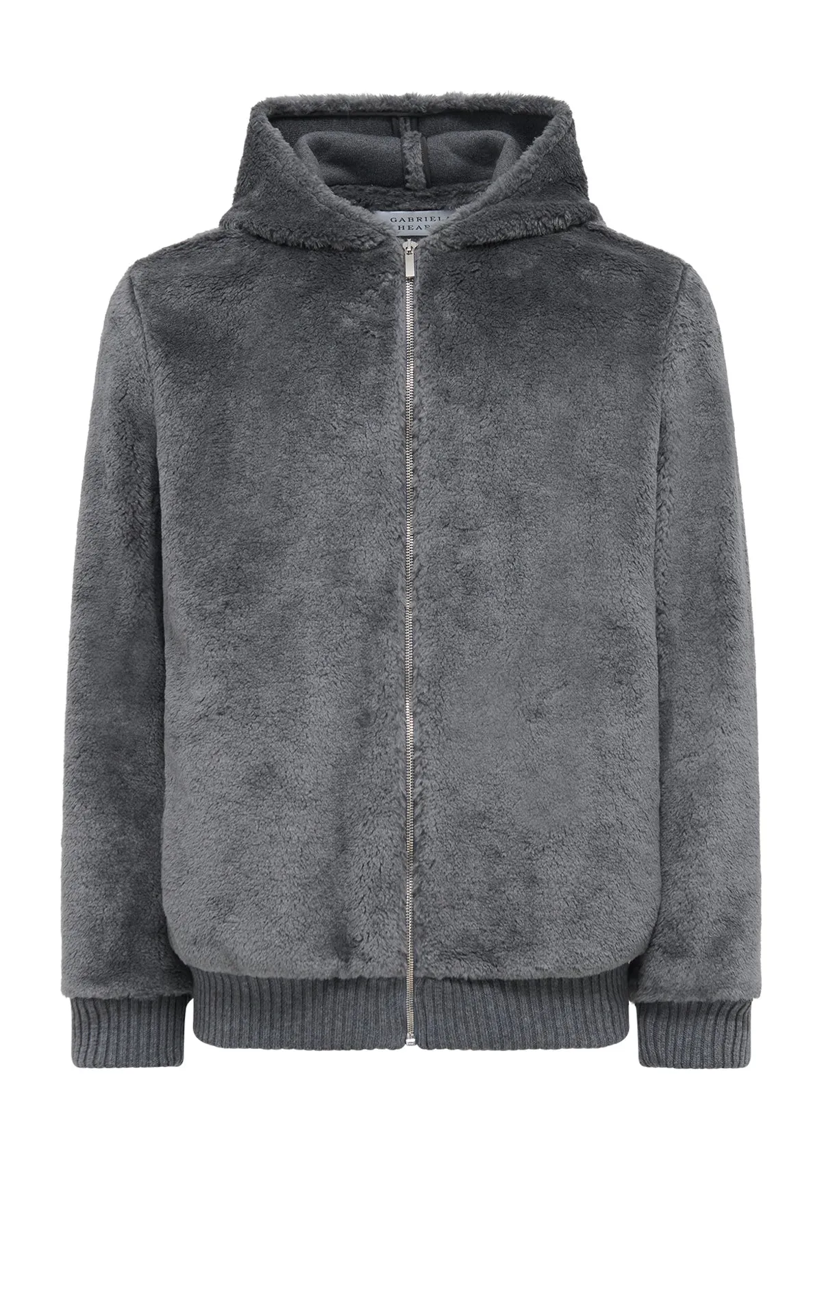 Tom Hoody Jacket in Dark Grey Virgin Wool Silk Cashmere Fur