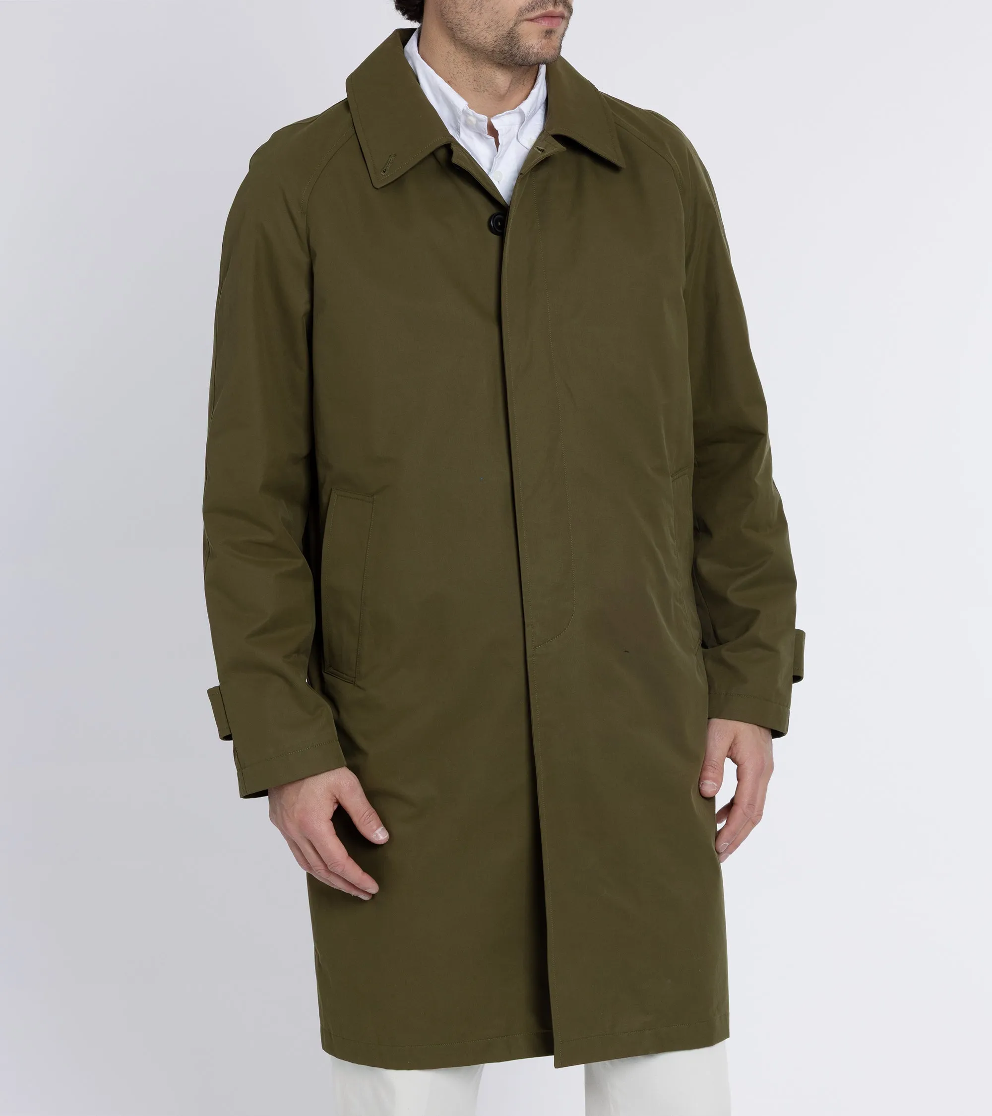 Trunk Harding Cotton Blend Raincoat: Olive