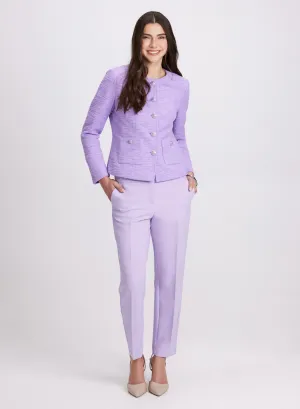 Tweed Button-Down Jacket & Emma Slim-Leg Pants