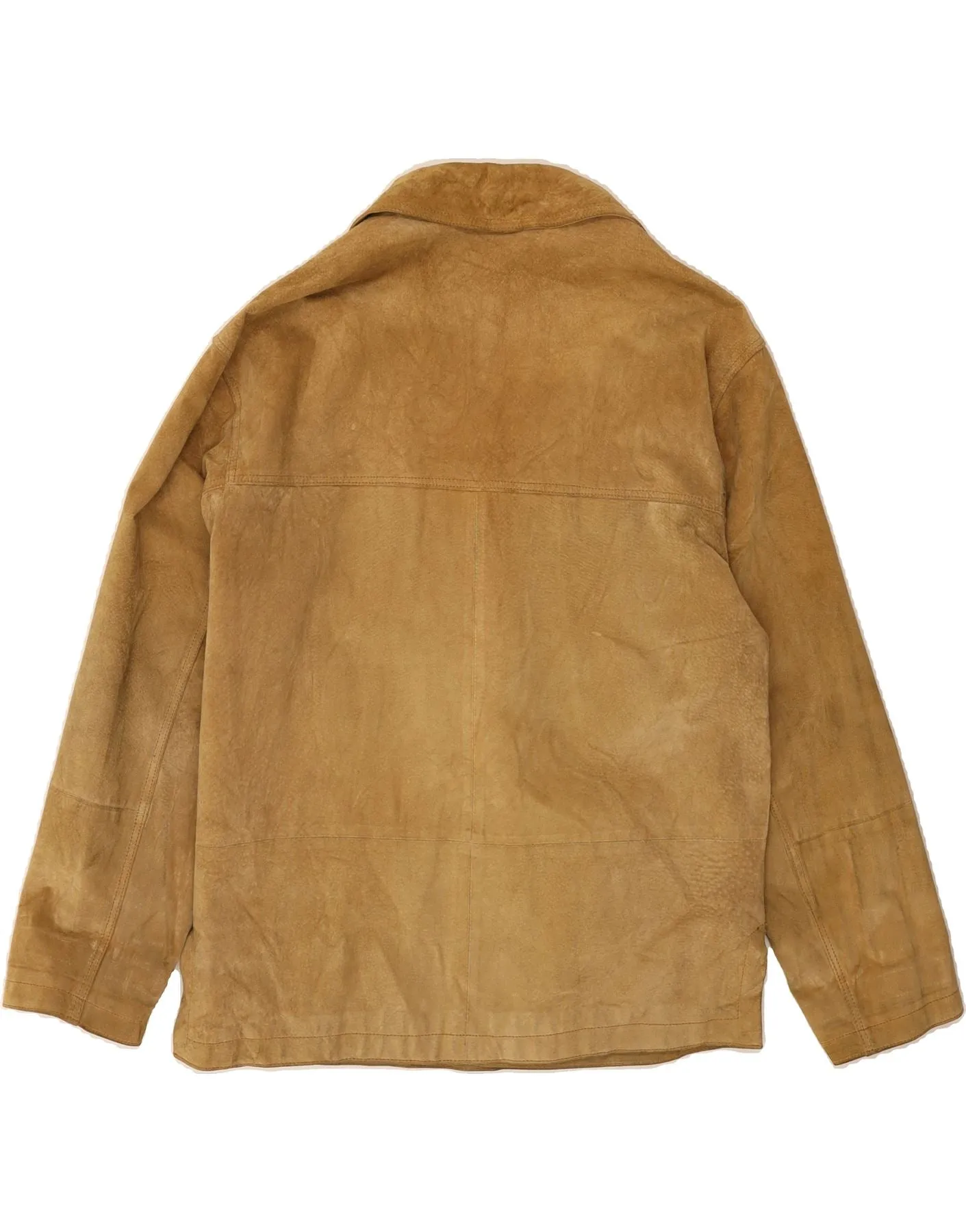 VINTAGE Mens Suede Jacket IT 50 Large Brown Leather