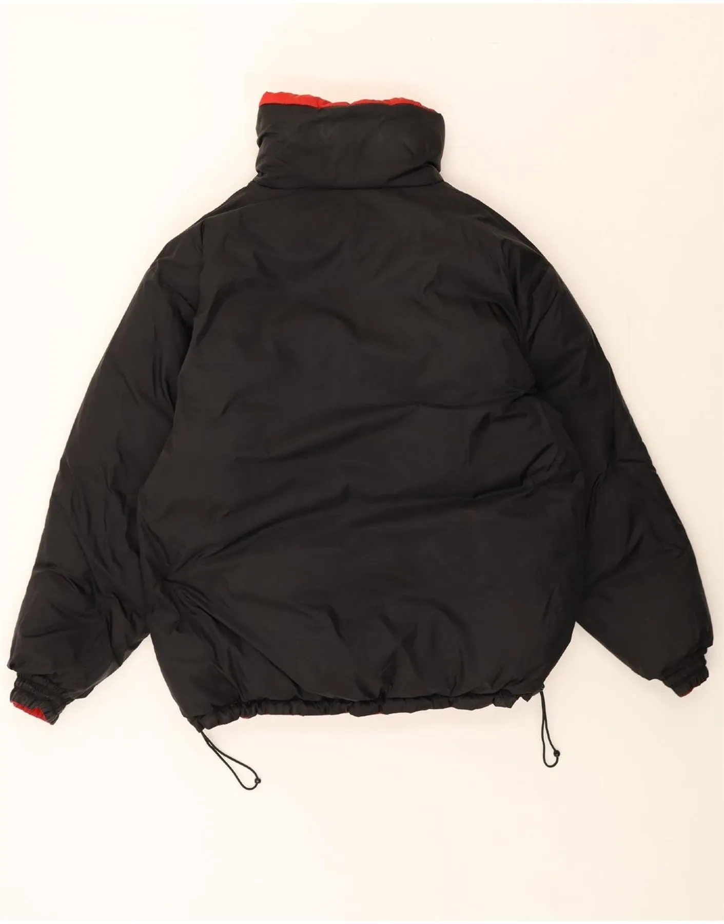 VINTAGE Womens Graphic Padded Jacket UK 14 Large Red Colourblock
