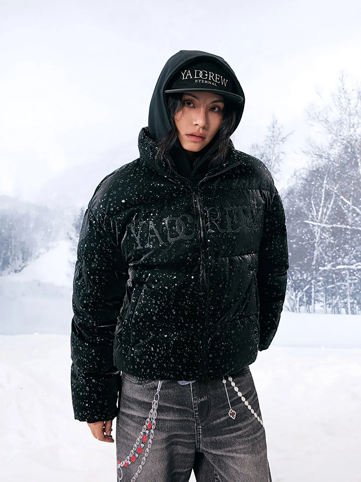 Water Bead Texture Cotton Coat