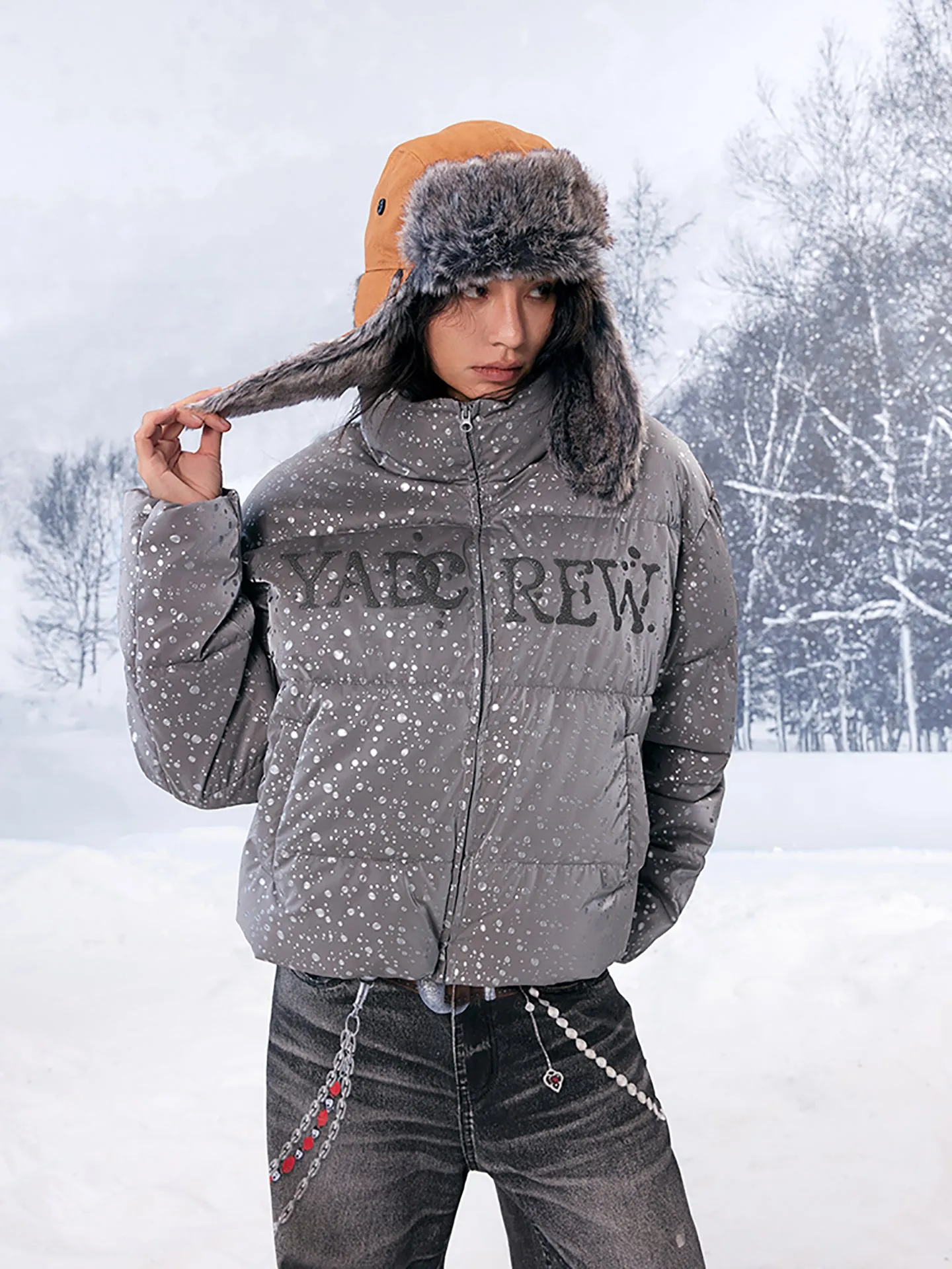 Water Bead Texture Cotton Coat