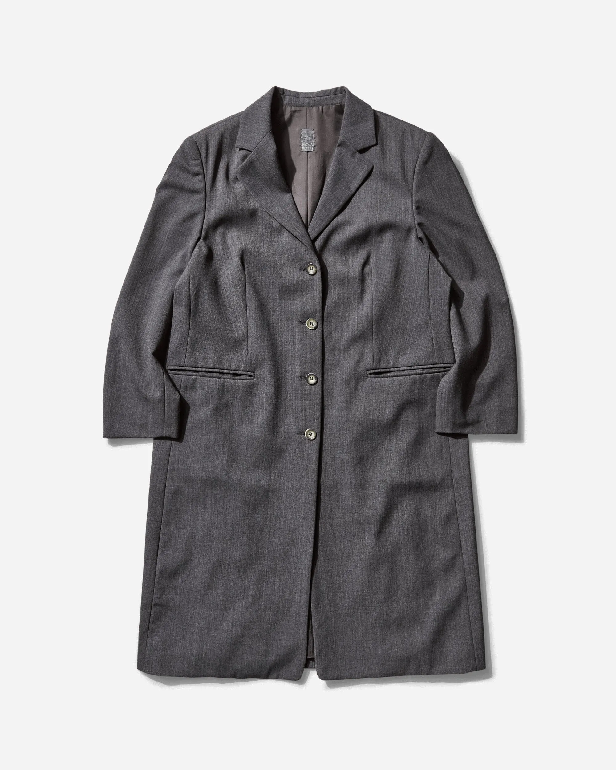 Women's Wool Single Line Trench Coat Grey