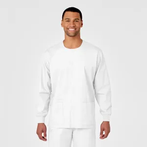 WonderWORK Unisex Snap Front Scrub Jacket - White