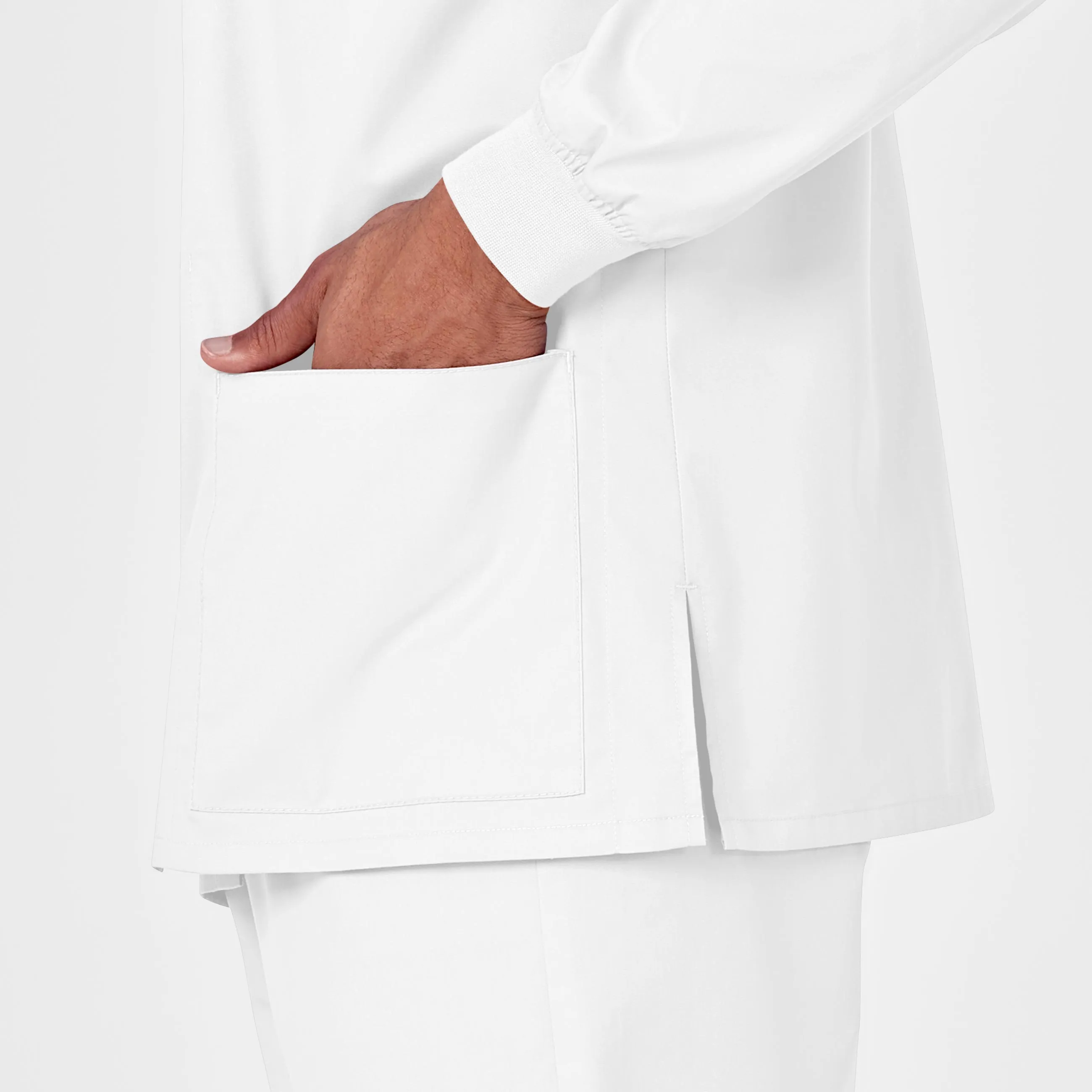 WonderWORK Unisex Snap Front Scrub Jacket - White