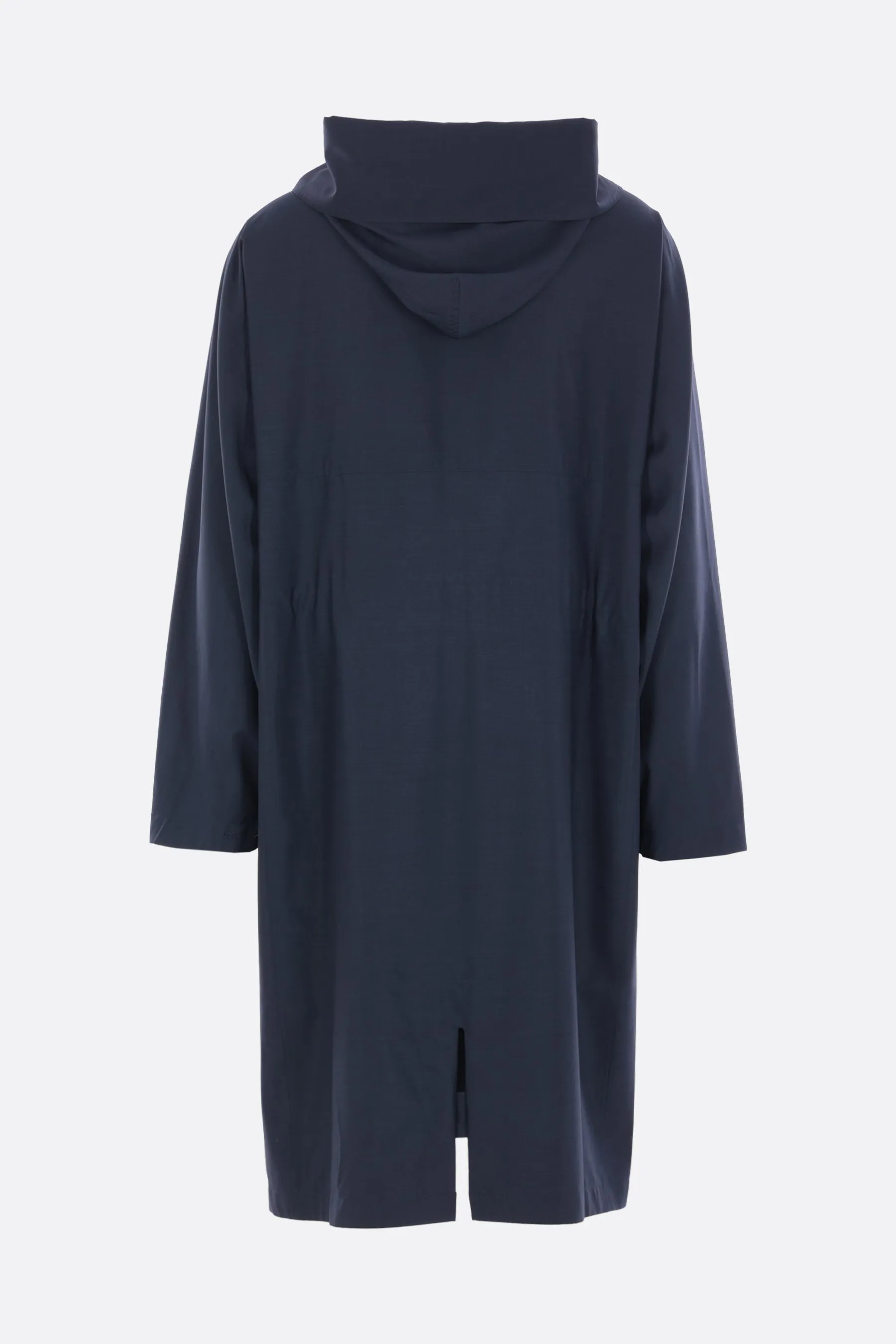 wool and silk parka coat